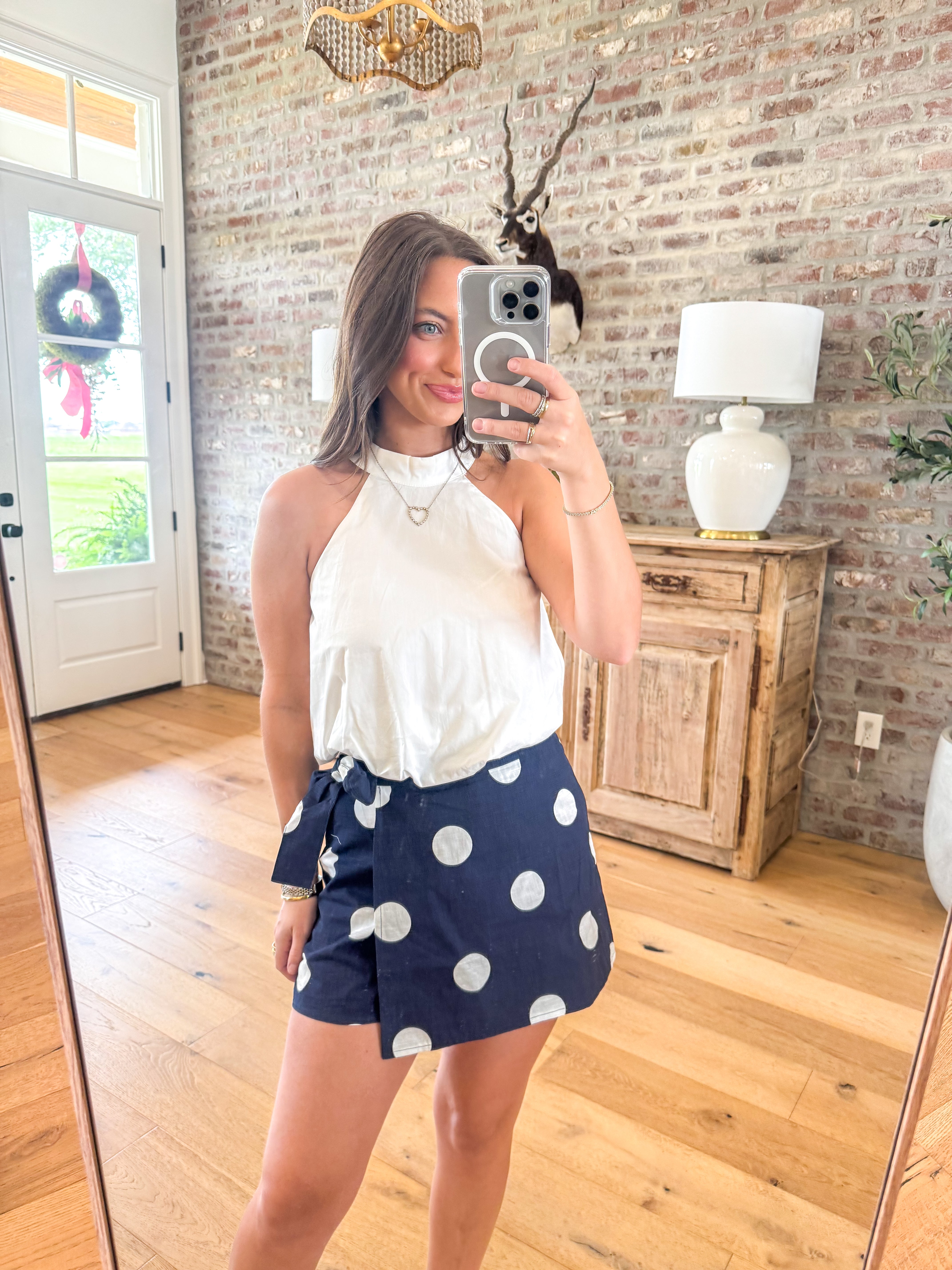 Polka Dot Wrap Skort