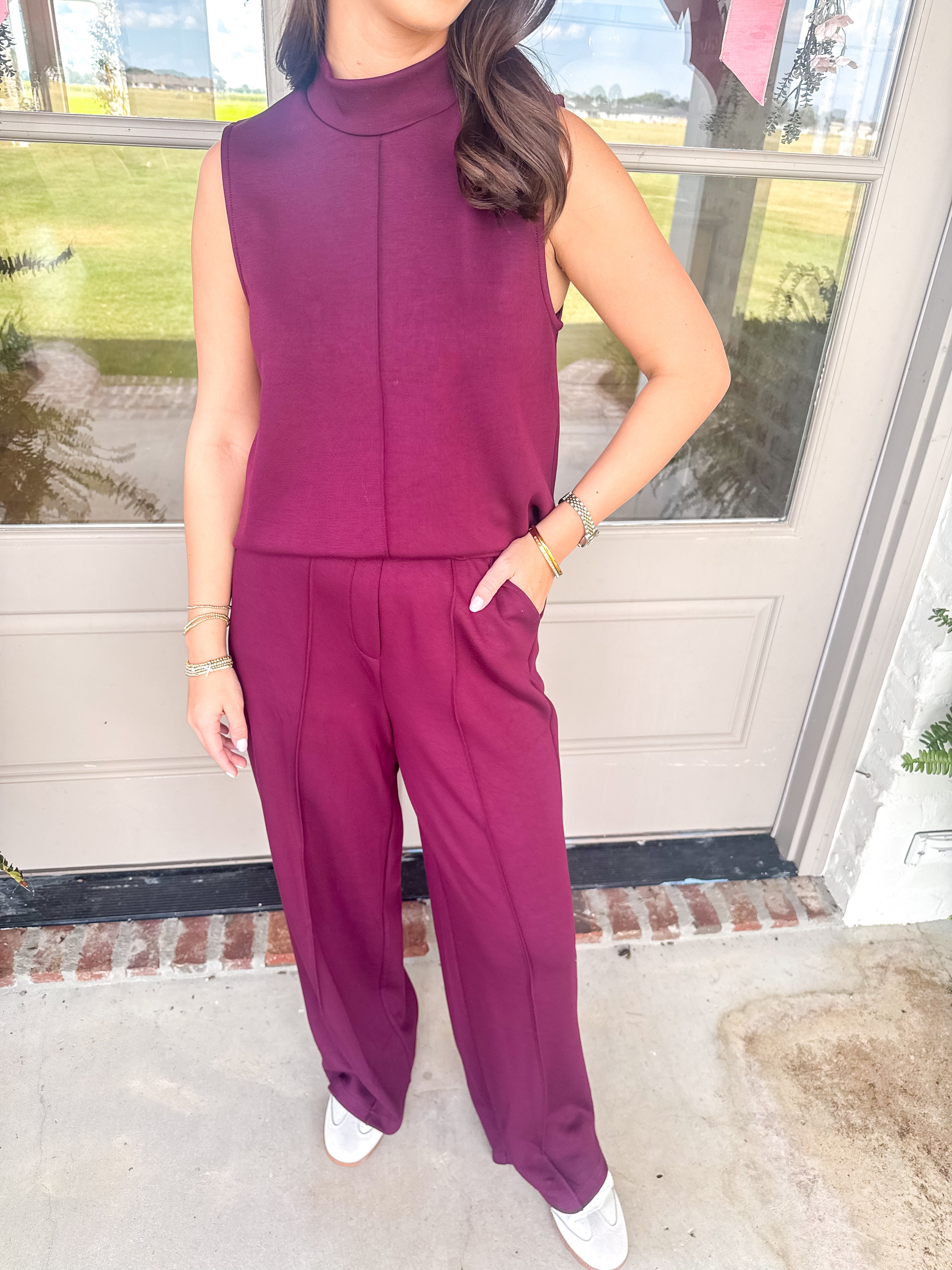 Burgundy Soft Modal Lounge Set