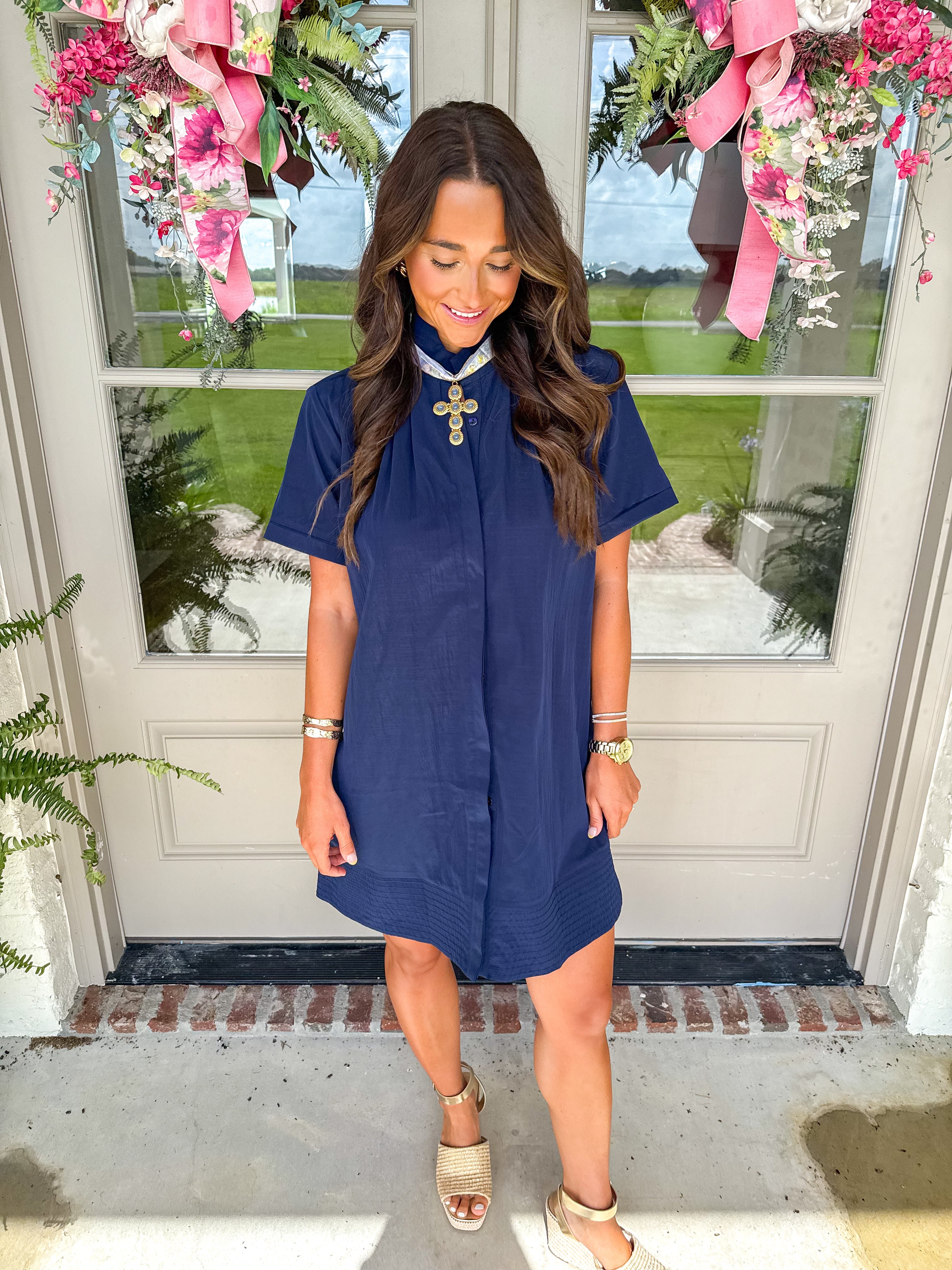 Navy Days Shift Dress