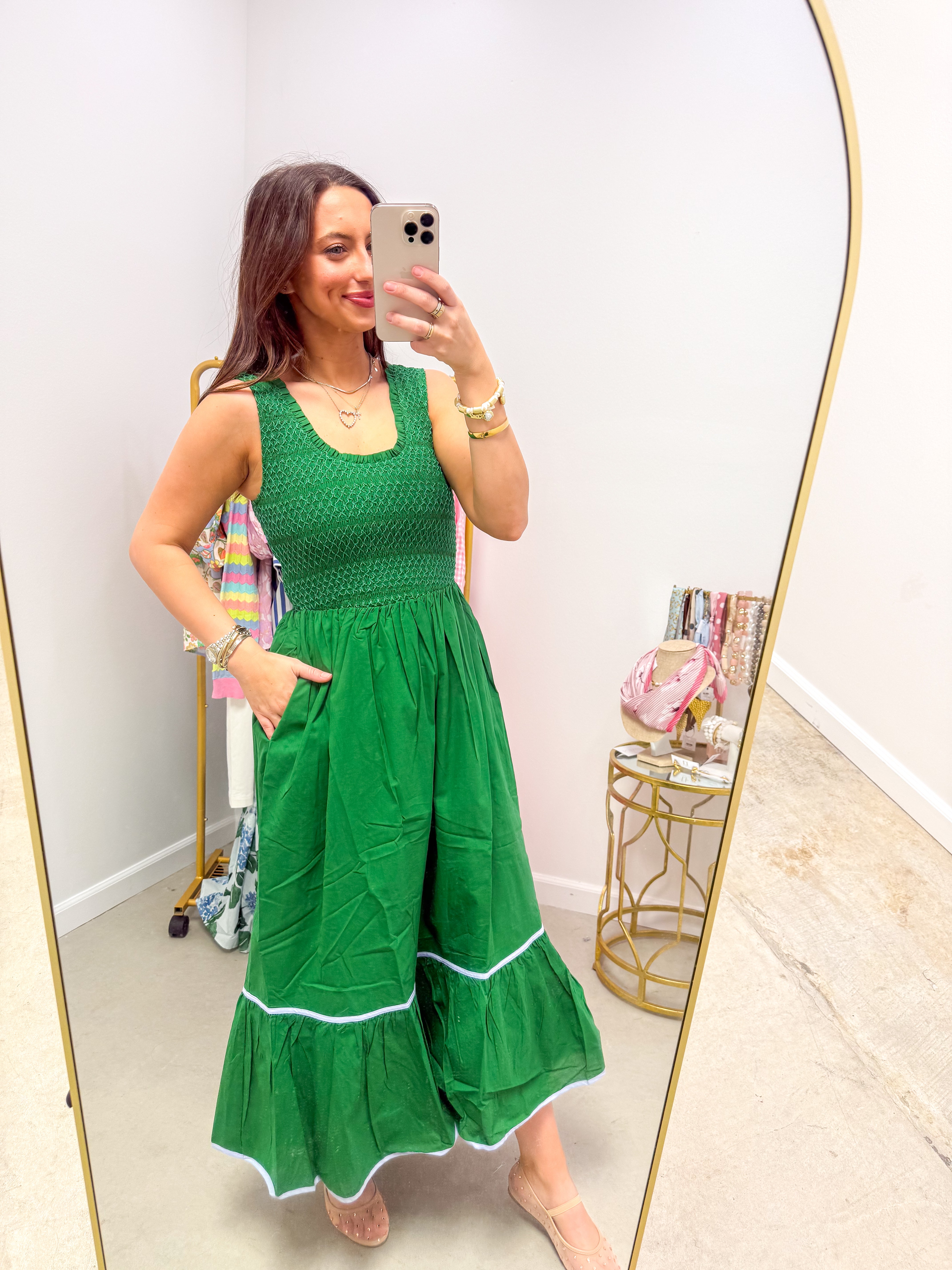 Jessy Smocked Midi Dress