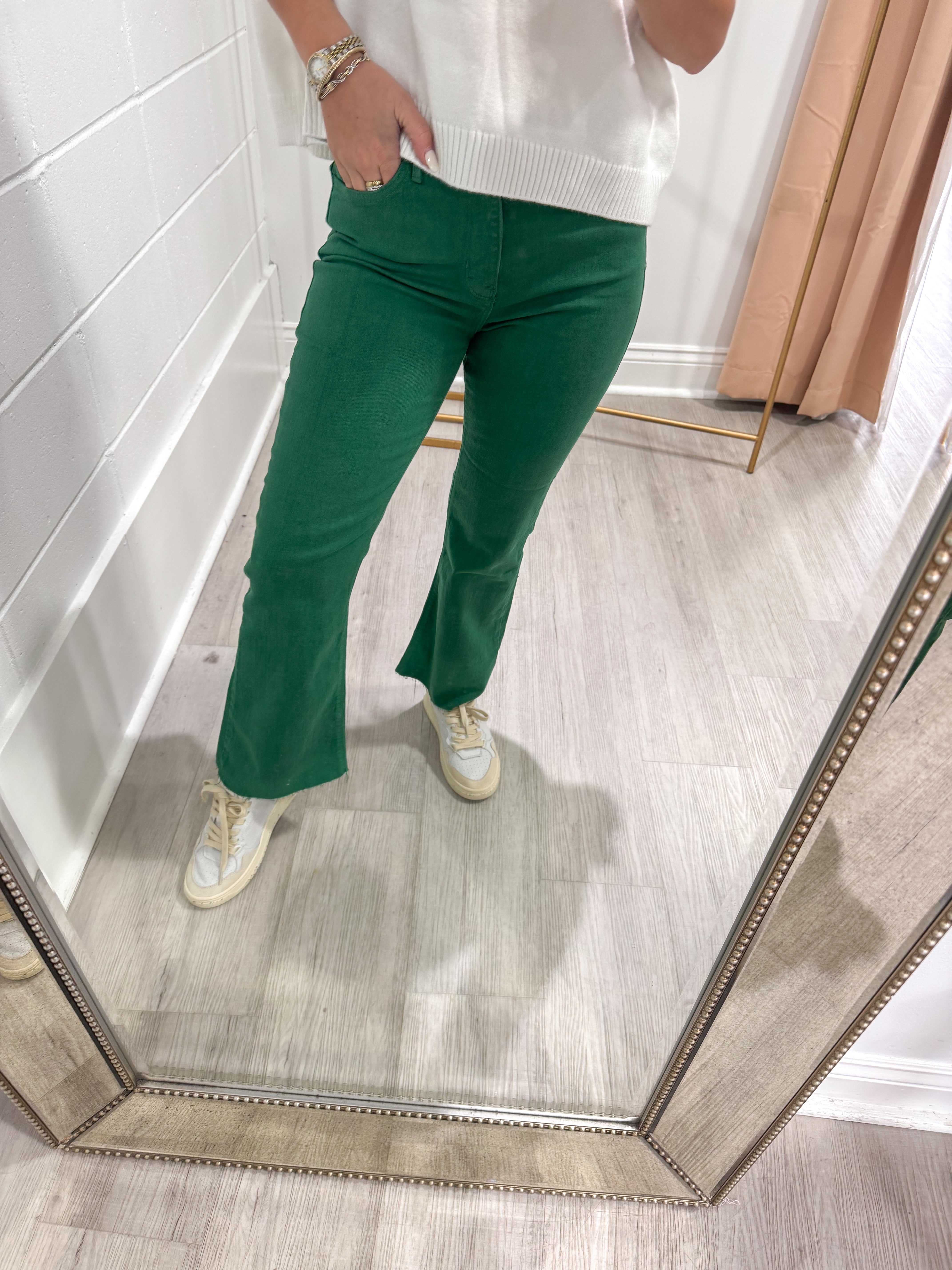 Kelly Green HR Tonal Crop Flare