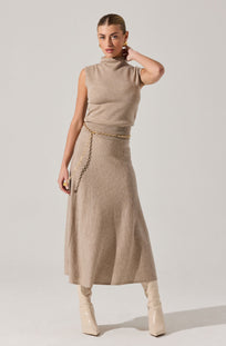 Deora Midi Sweater Skirt Taupe