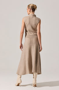 Deora Midi Sweater Skirt Taupe