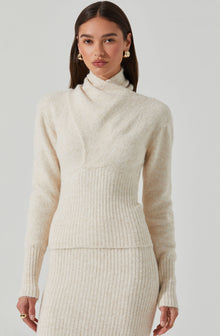 Neve High Neck Crossover Sweater