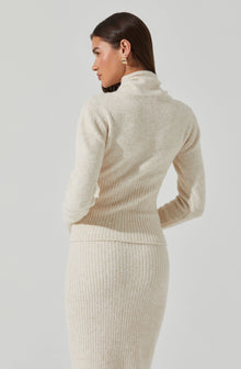 Neve High Neck Crossover Sweater