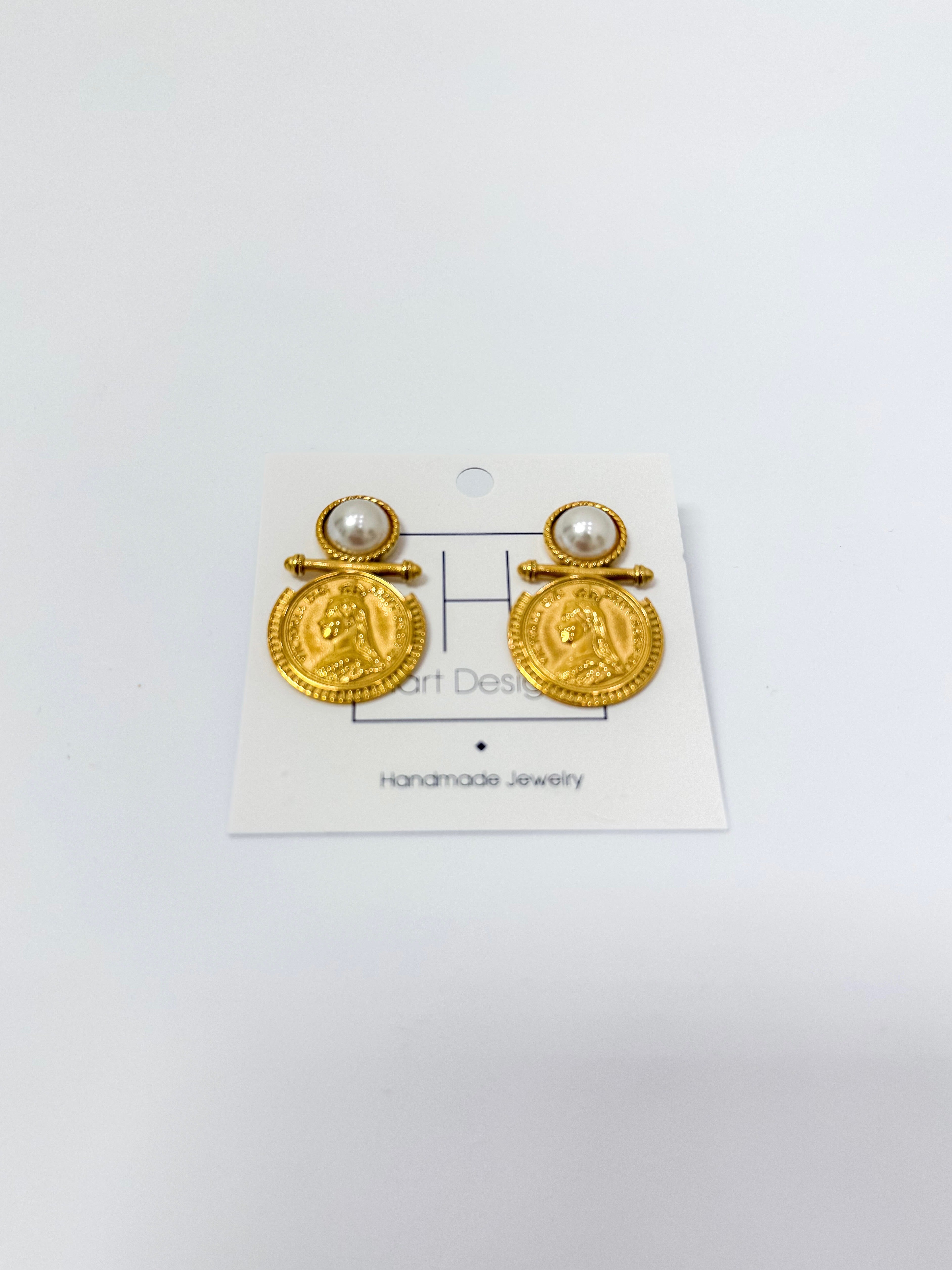 Pearl Coin Earrings