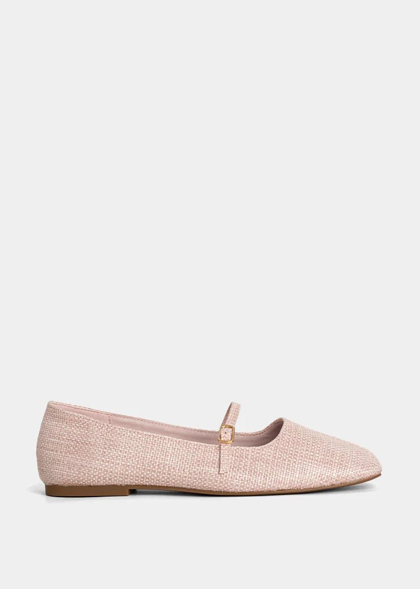 Adele Pink Woven Flats