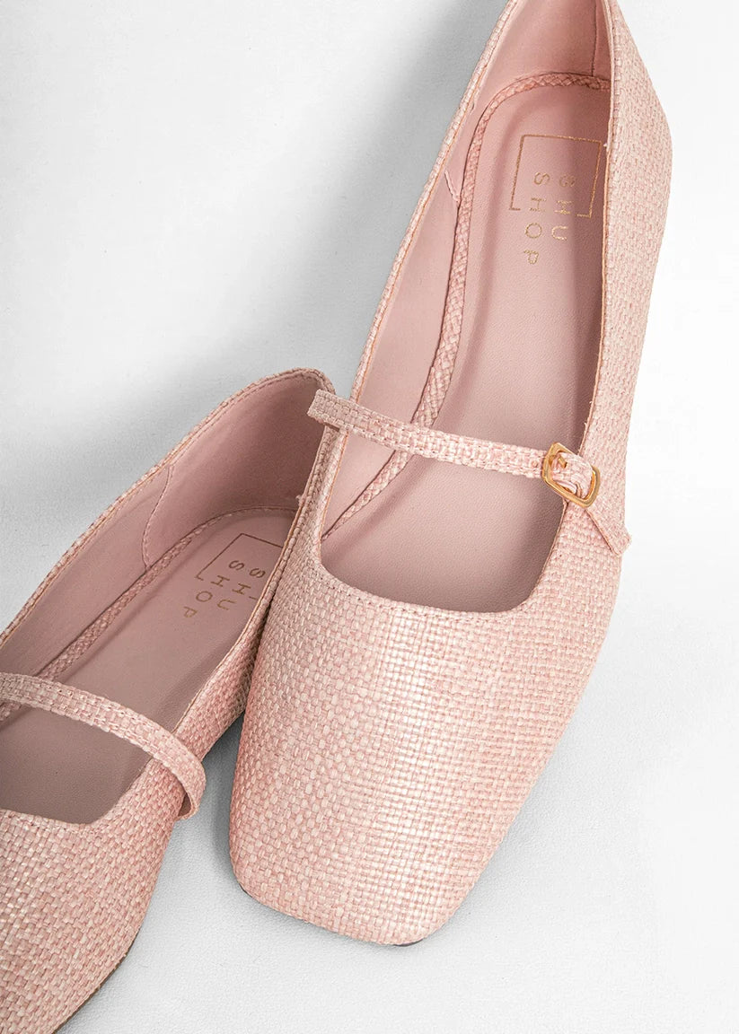 Adele Pink Woven Flats