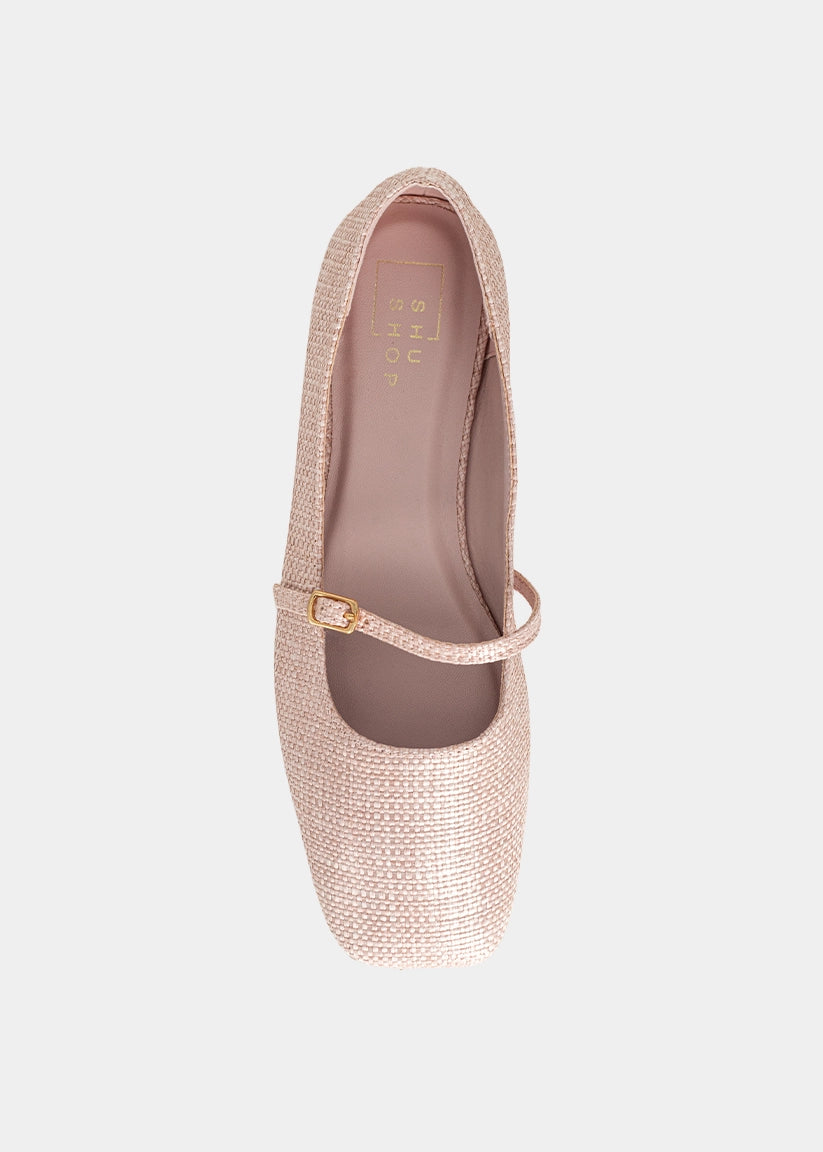 Adele Pink Woven Flats