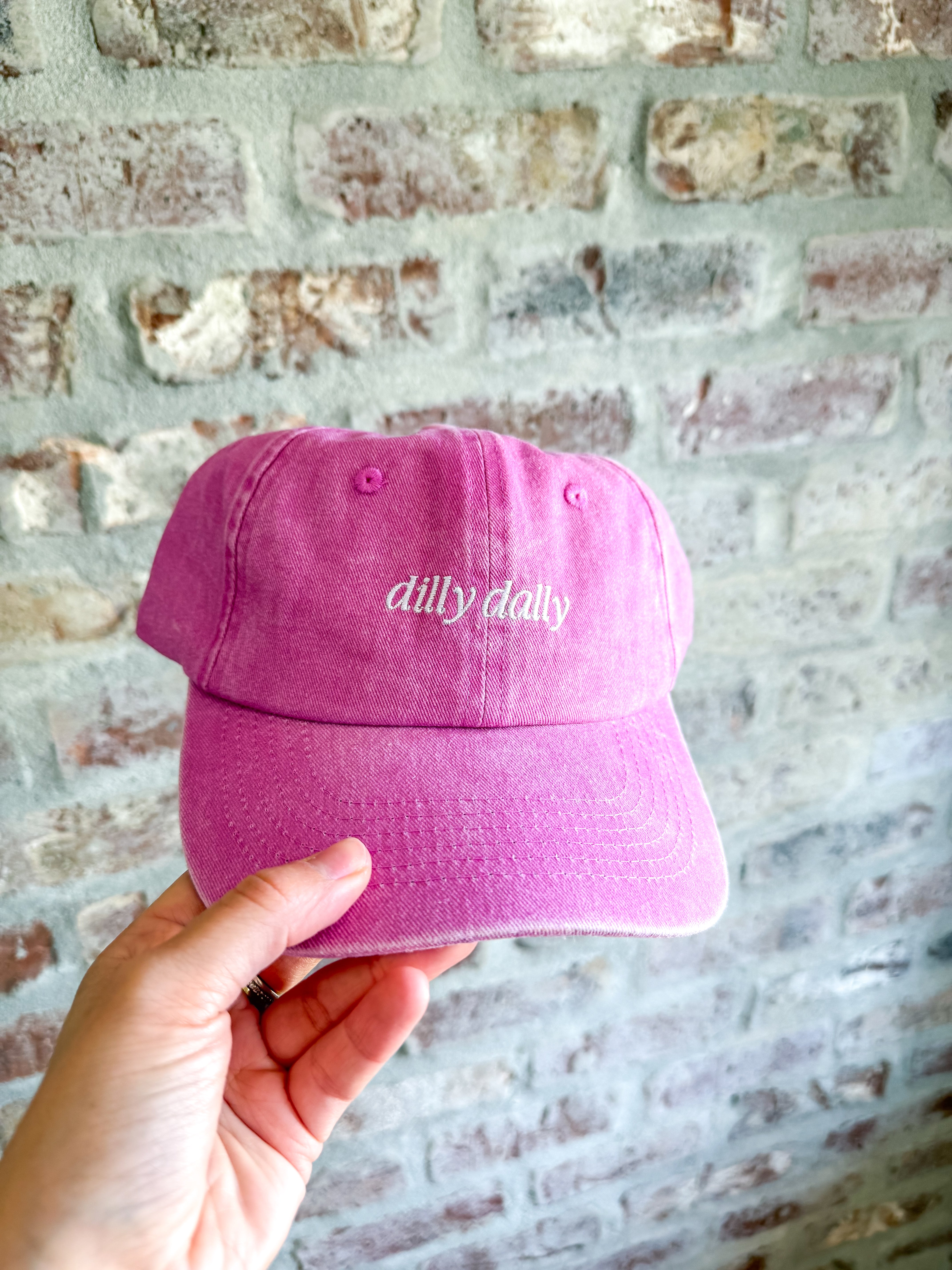 Dilly Dally Pink Dad Cap