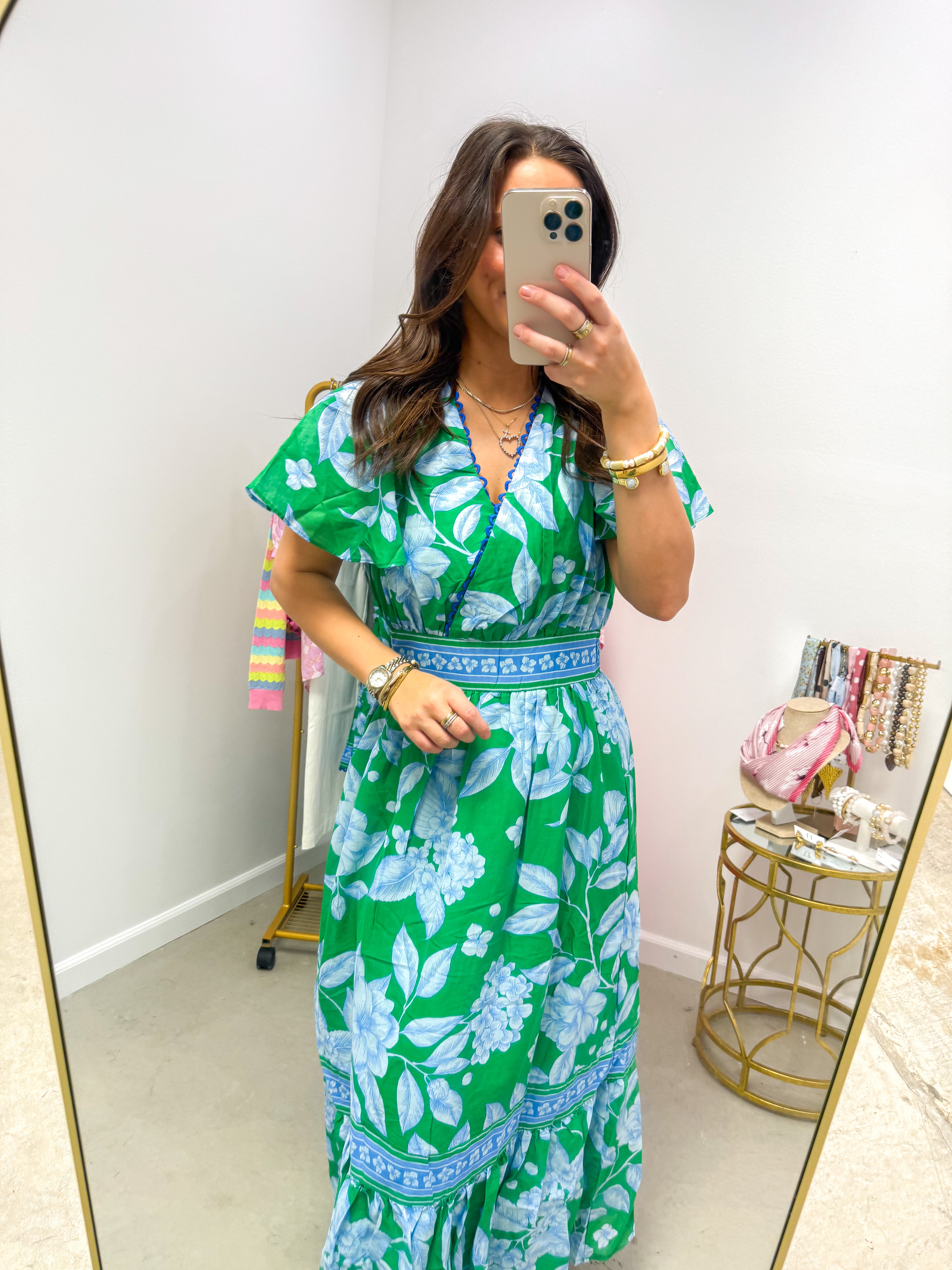 Verbena Floral Ingrida Surplice Maxi Dress