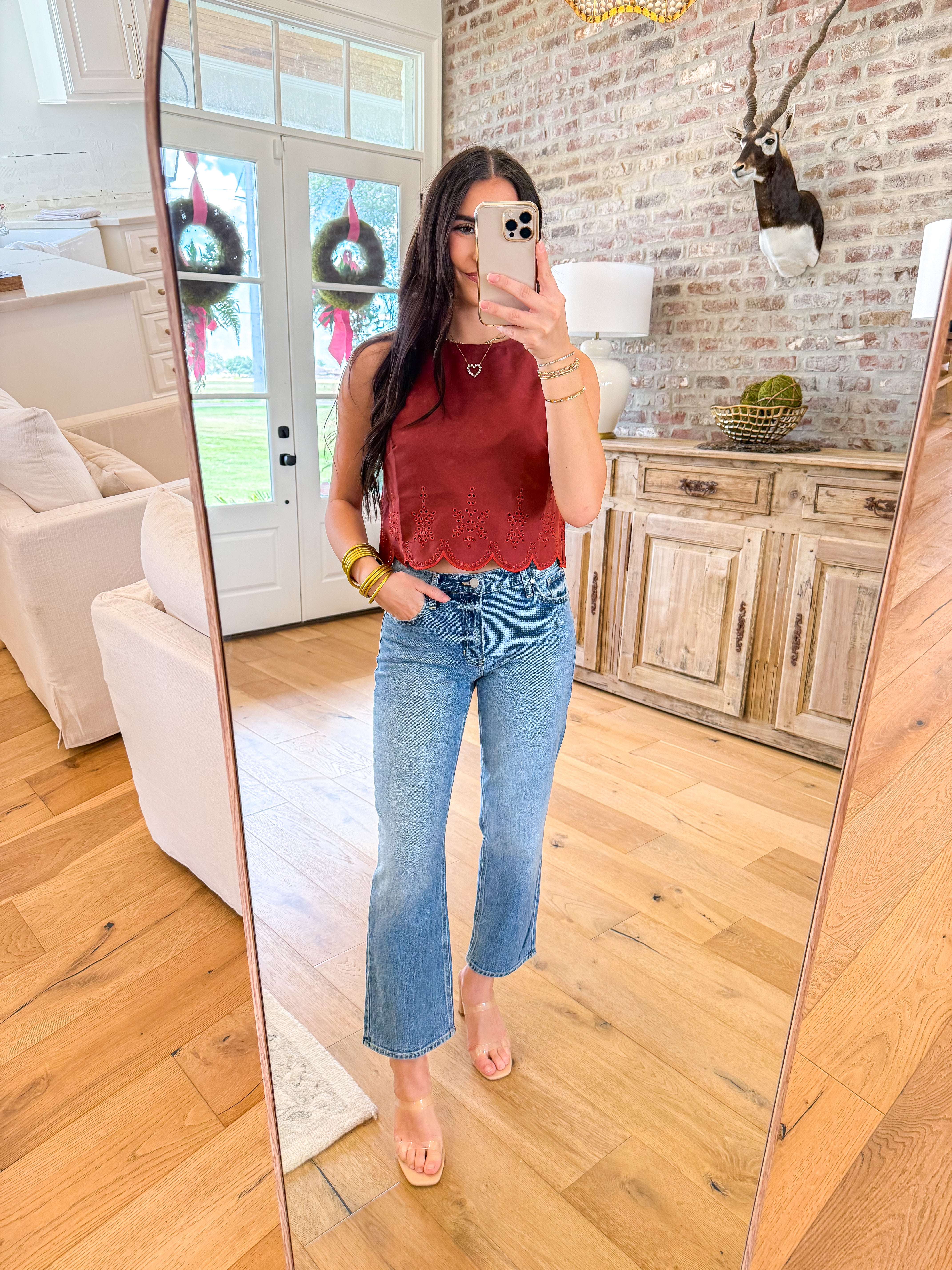 Tea Garden Scallop Hem Top