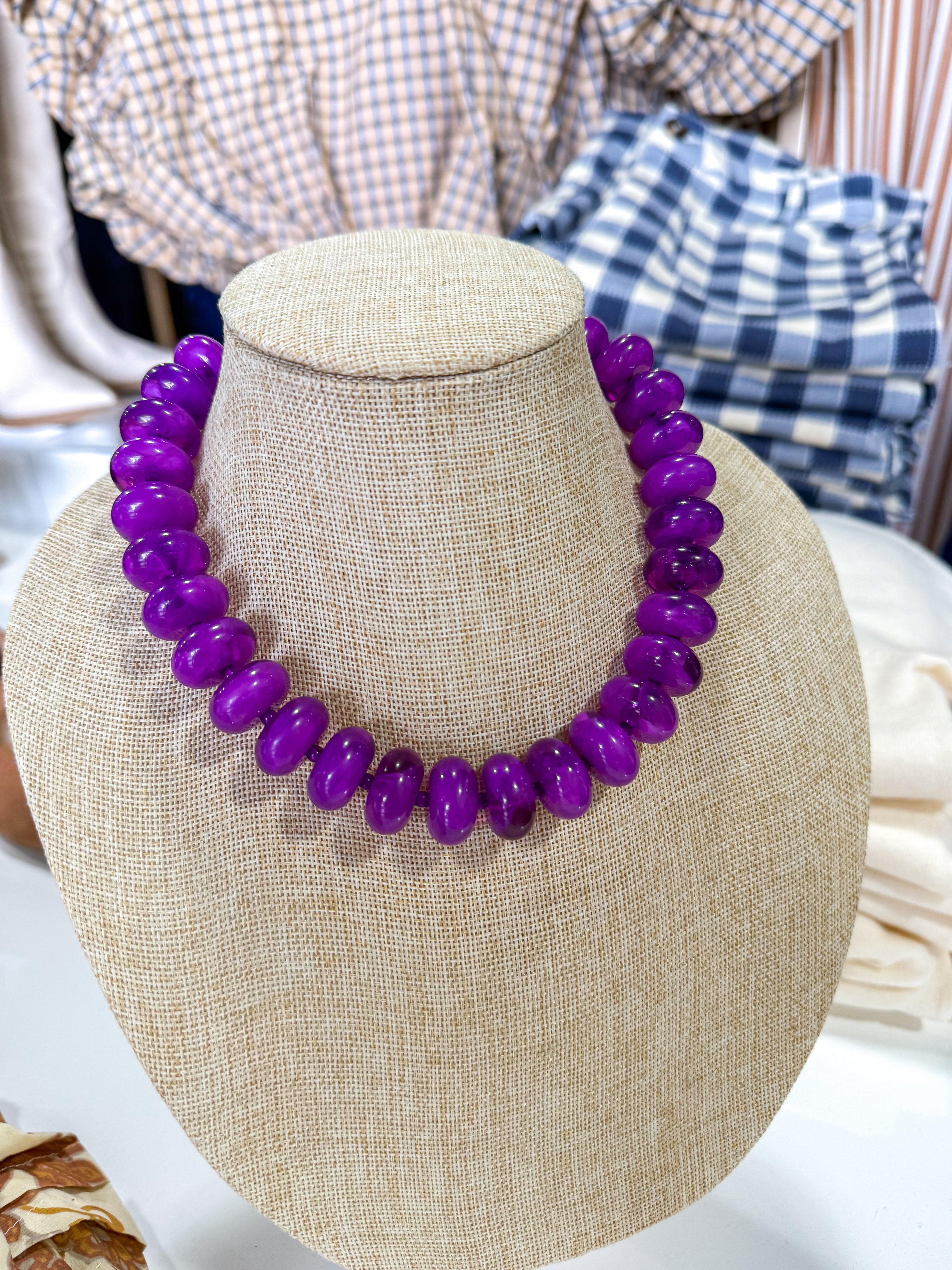 Purple Large Beaded Necklace