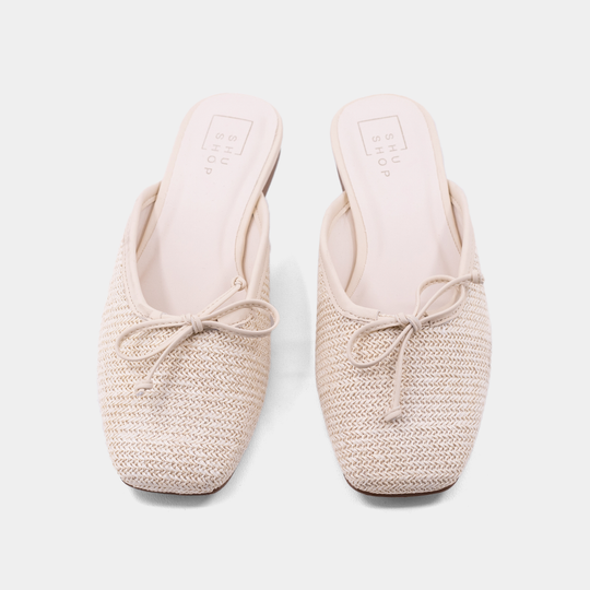 Andrea Bone Woven Flats