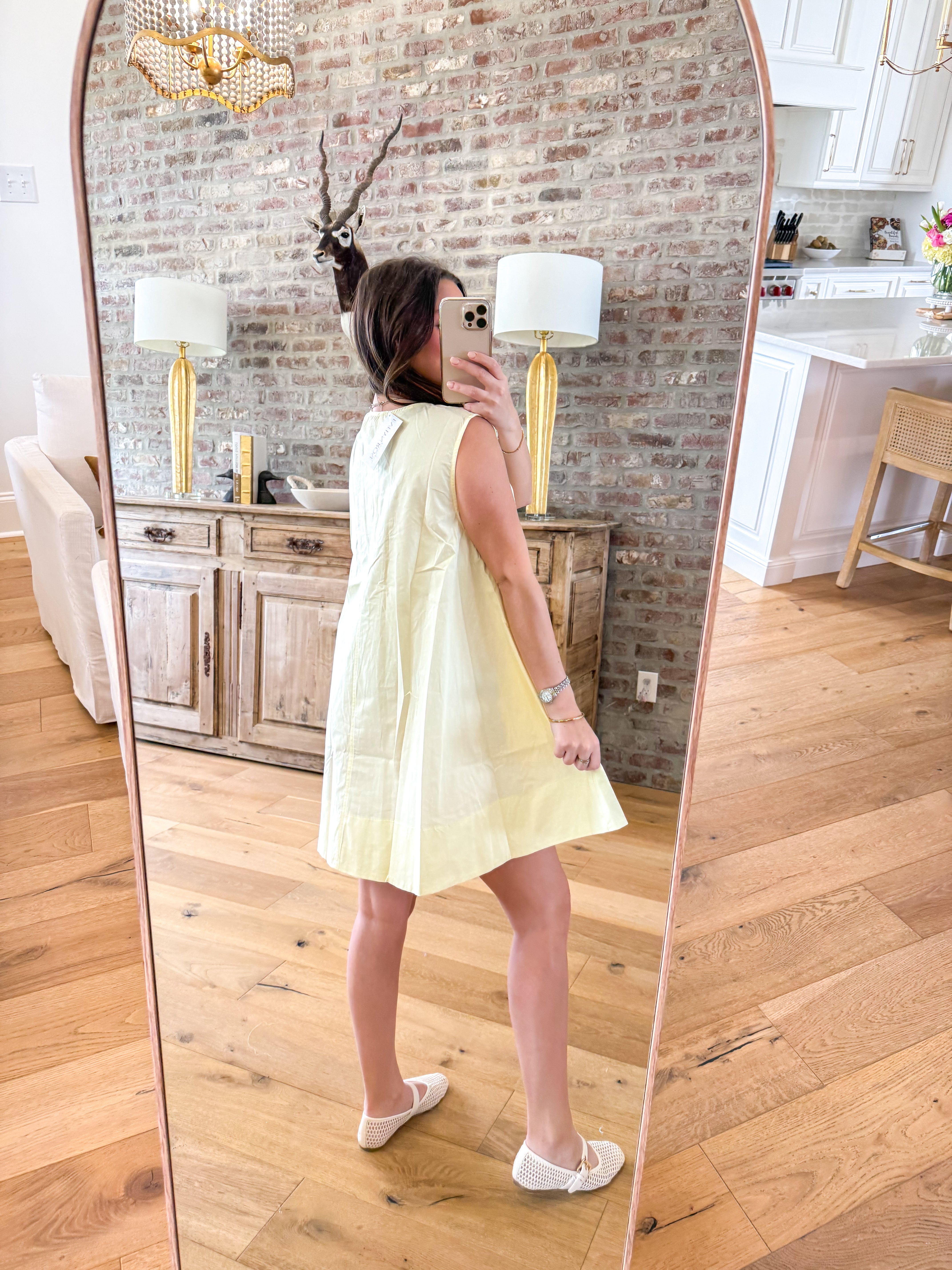 Kasey Yellow Sleeveless Swing Mini