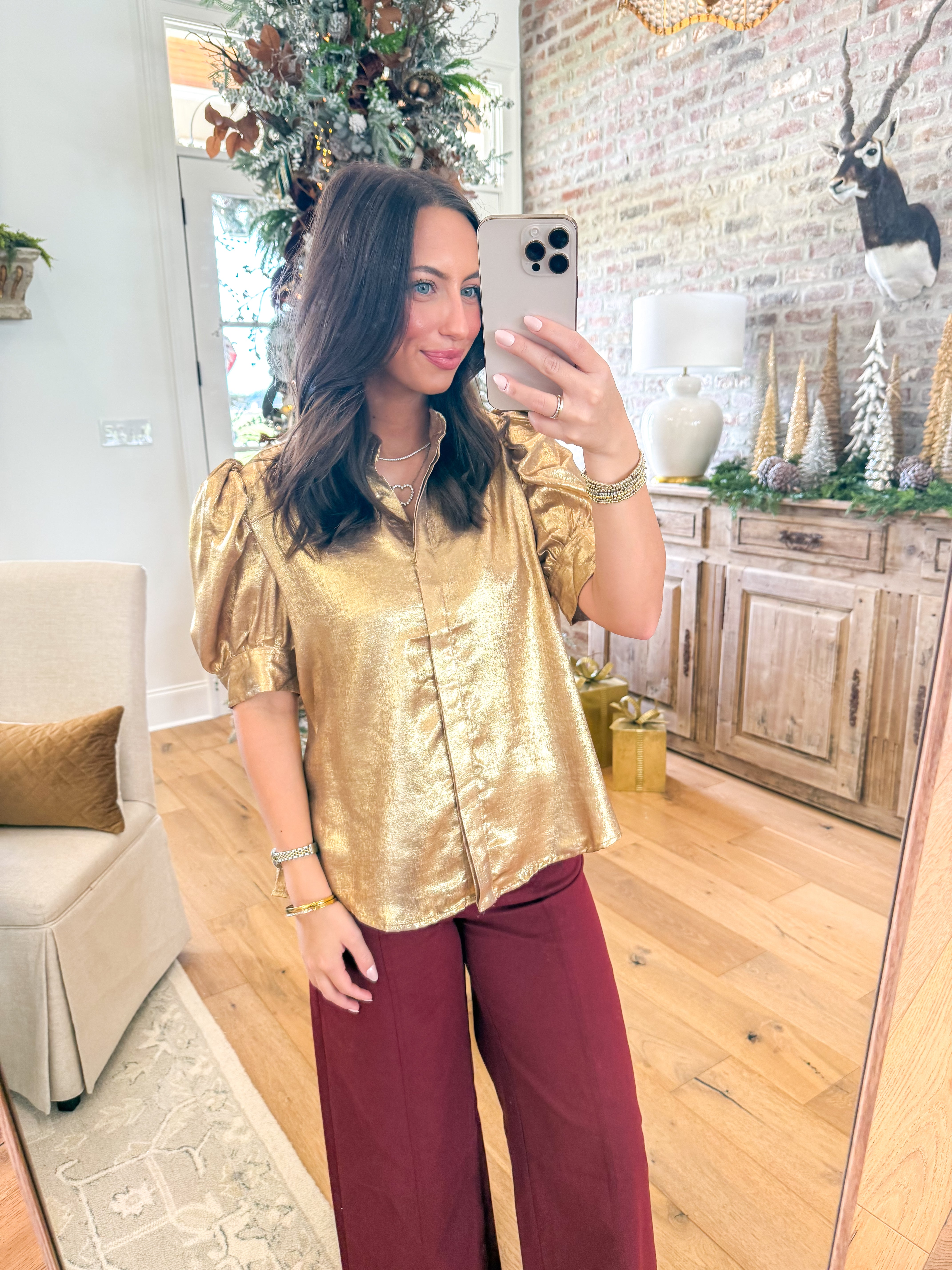 Golden Hour Puff Sleeve Top
