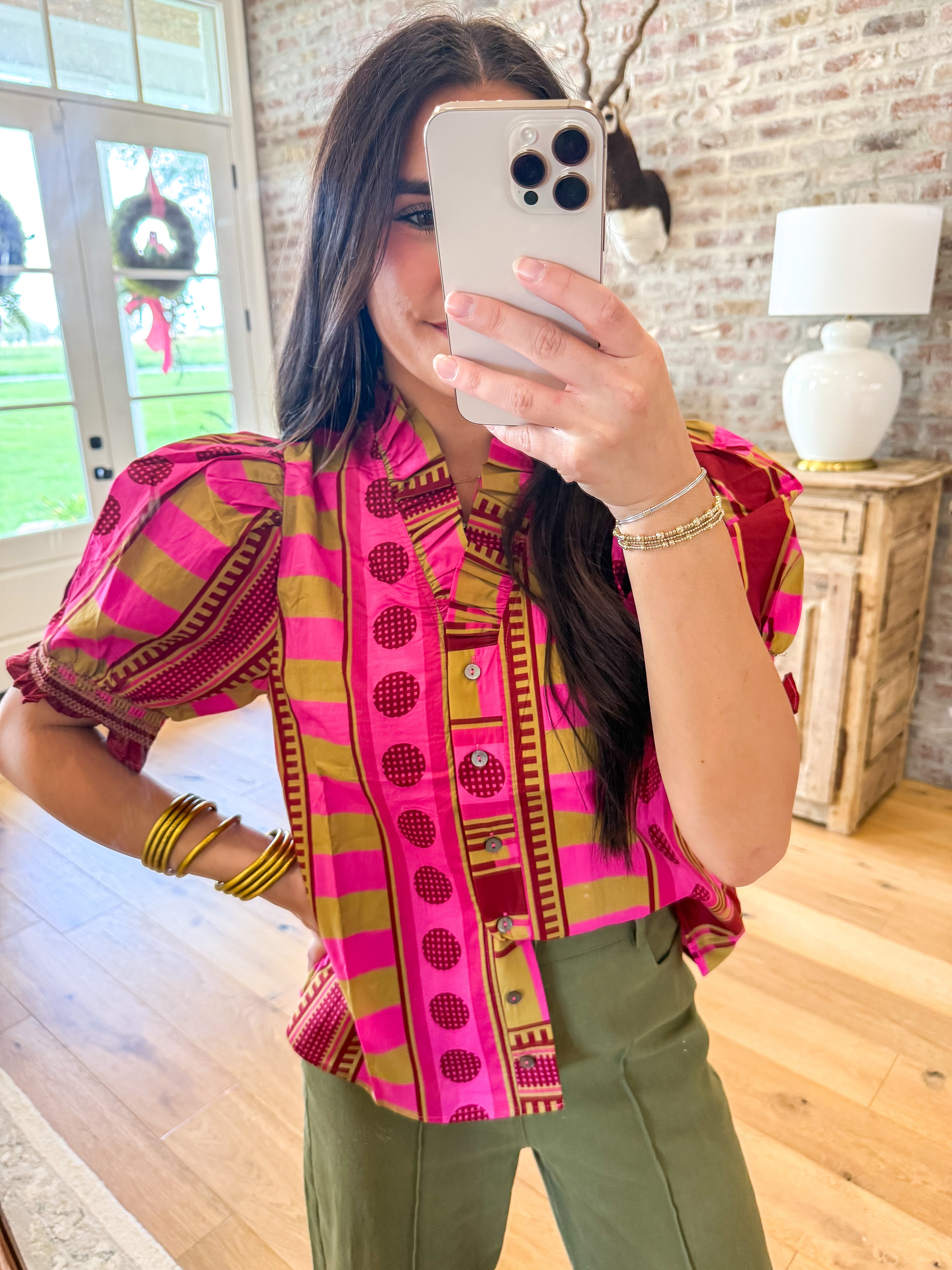 The Penelope Mixed Print Blouse