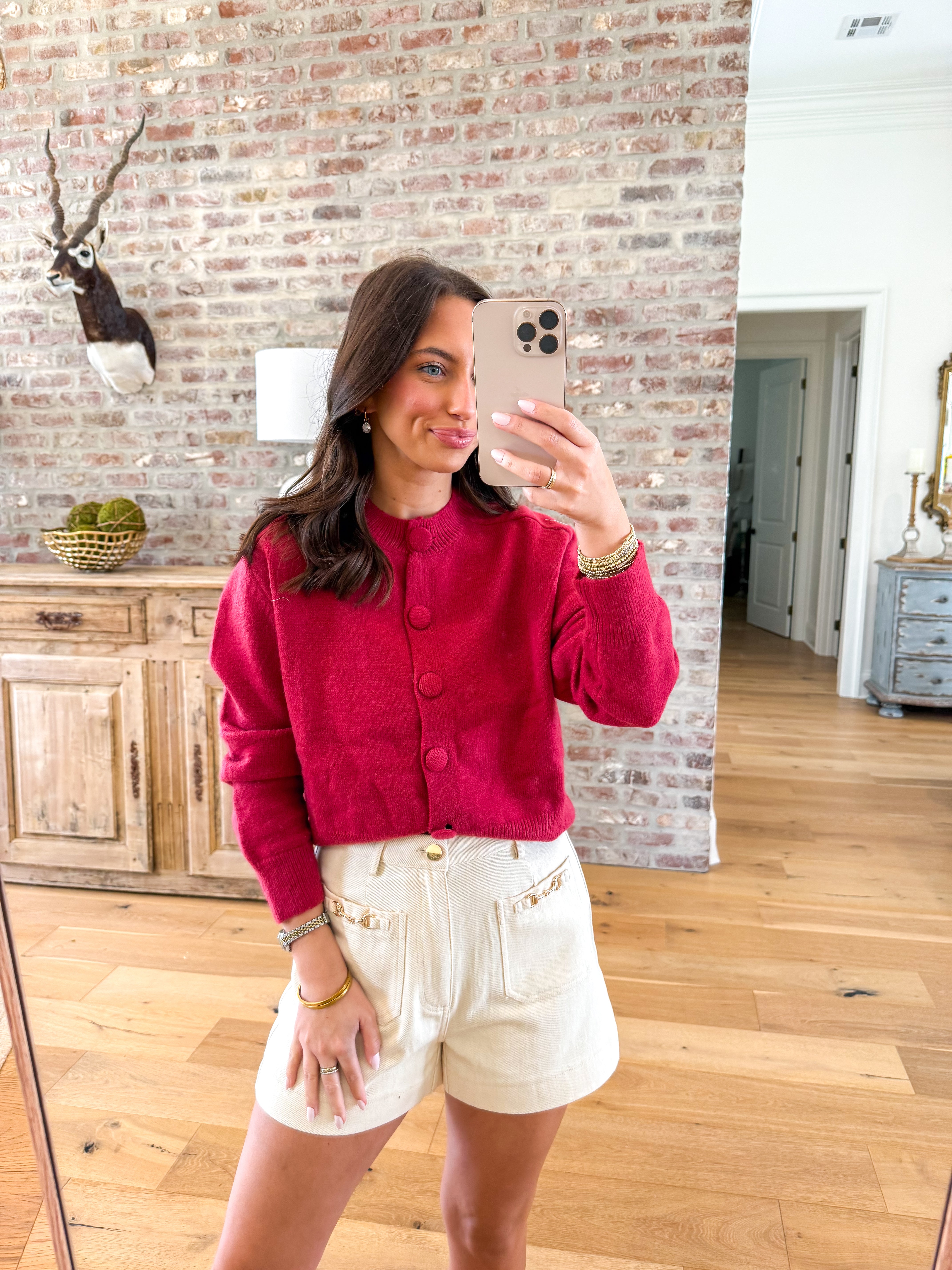 Cherry Charm Cropped Cardigan