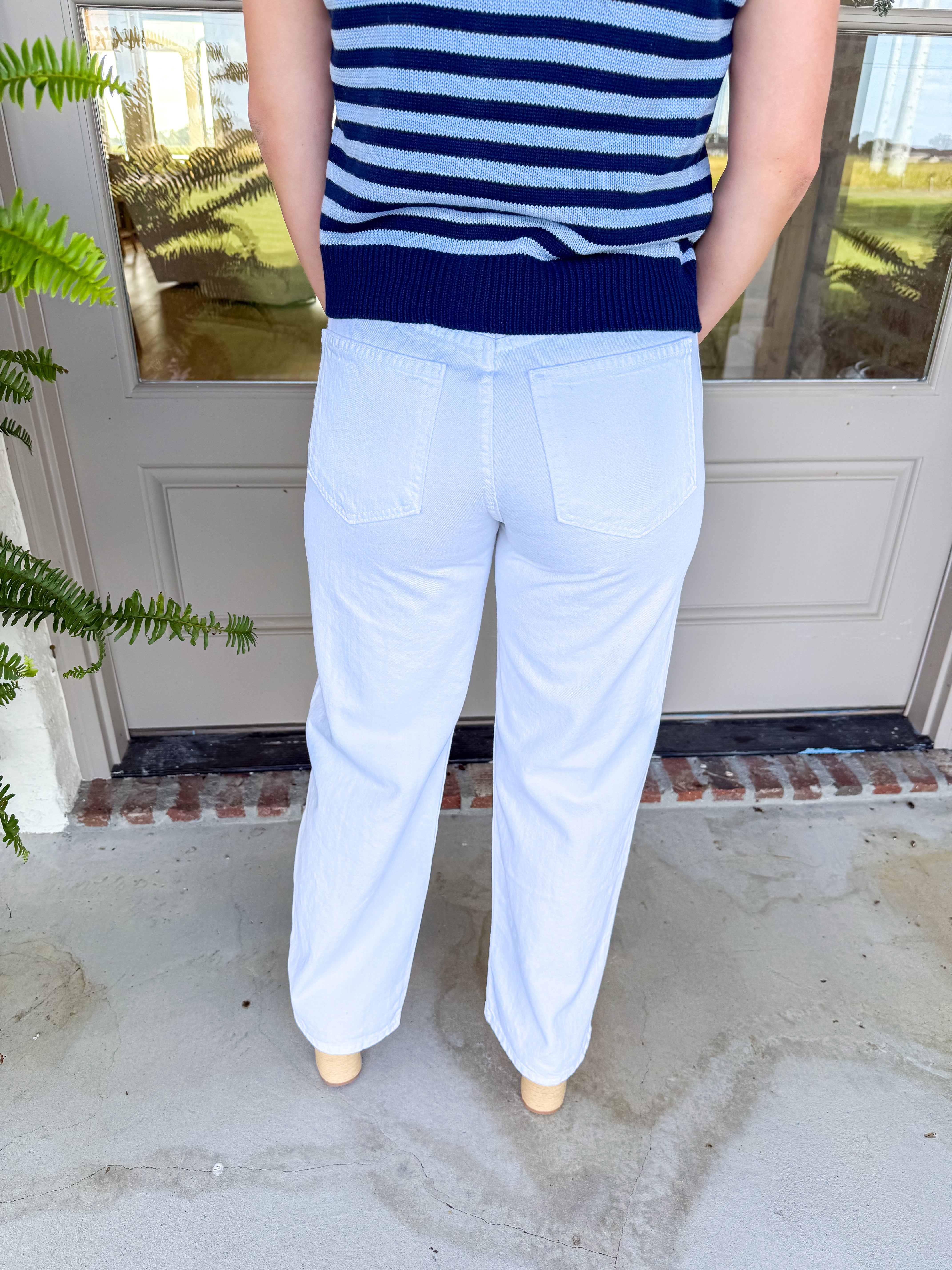 Fresh Start Optic White Relaxed Straight Jeans