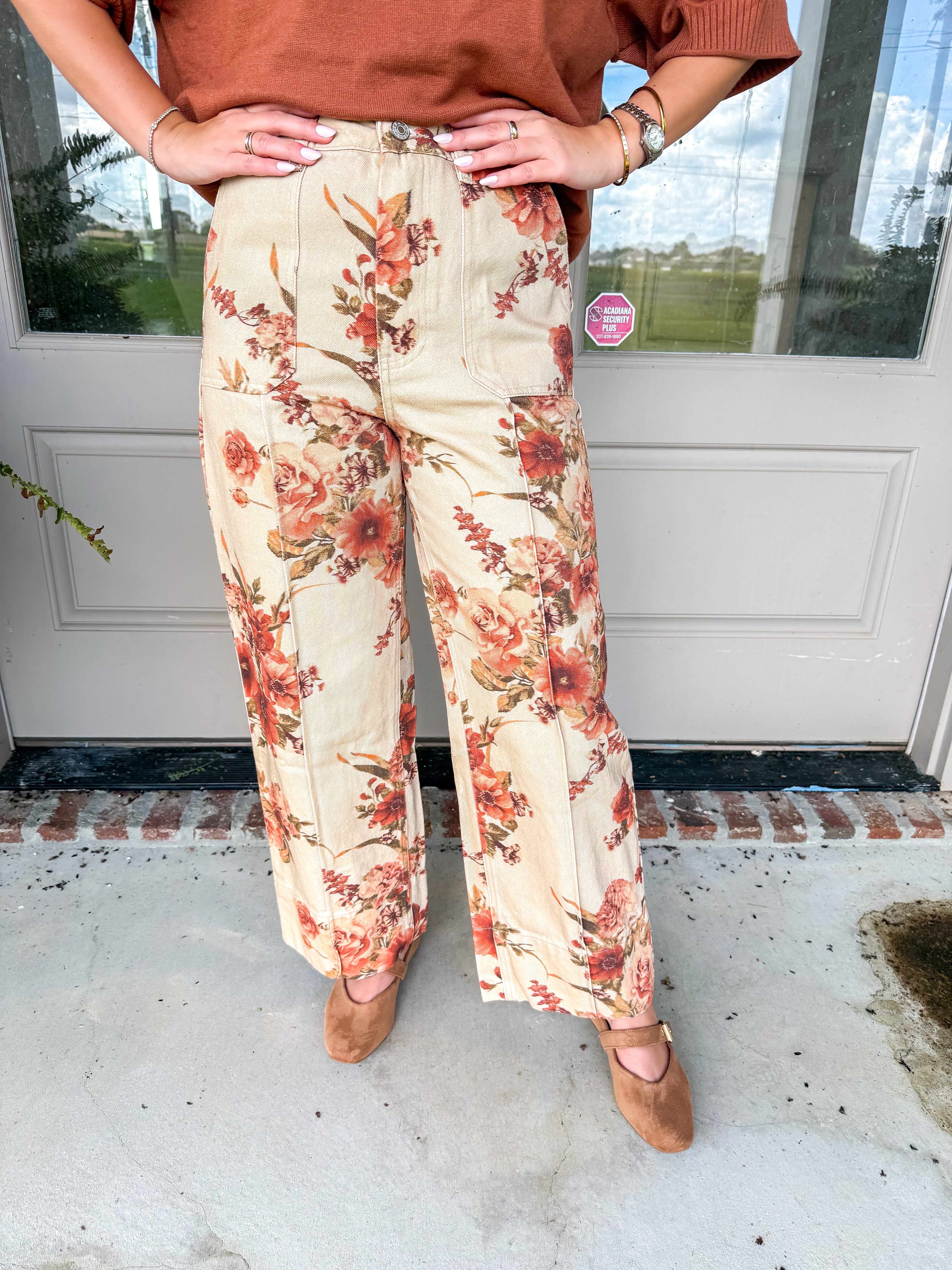 Autumn Bloom Wide-Leg Trousers