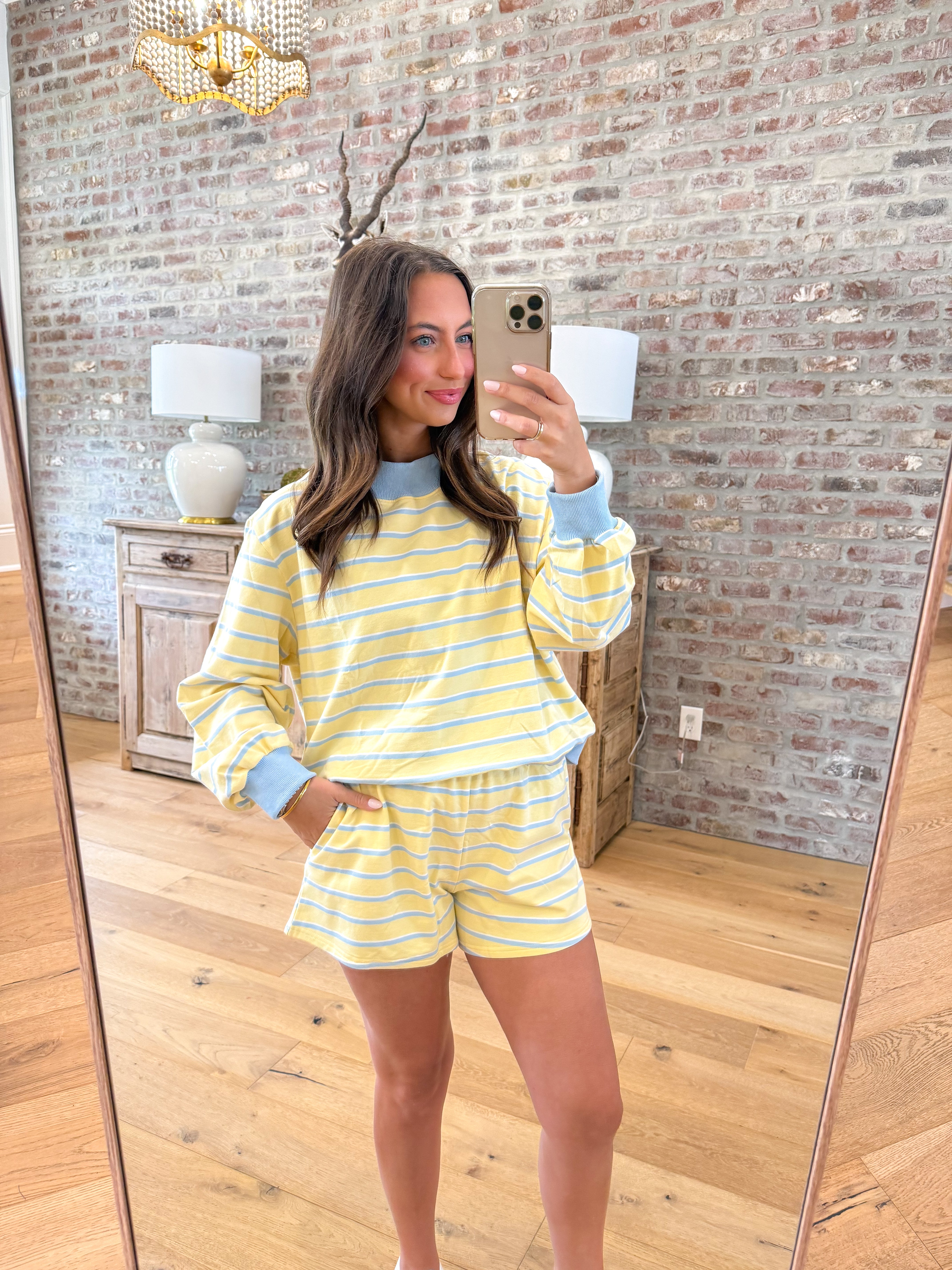 Georgia Days Striped Lounge Set Yellow/Blue