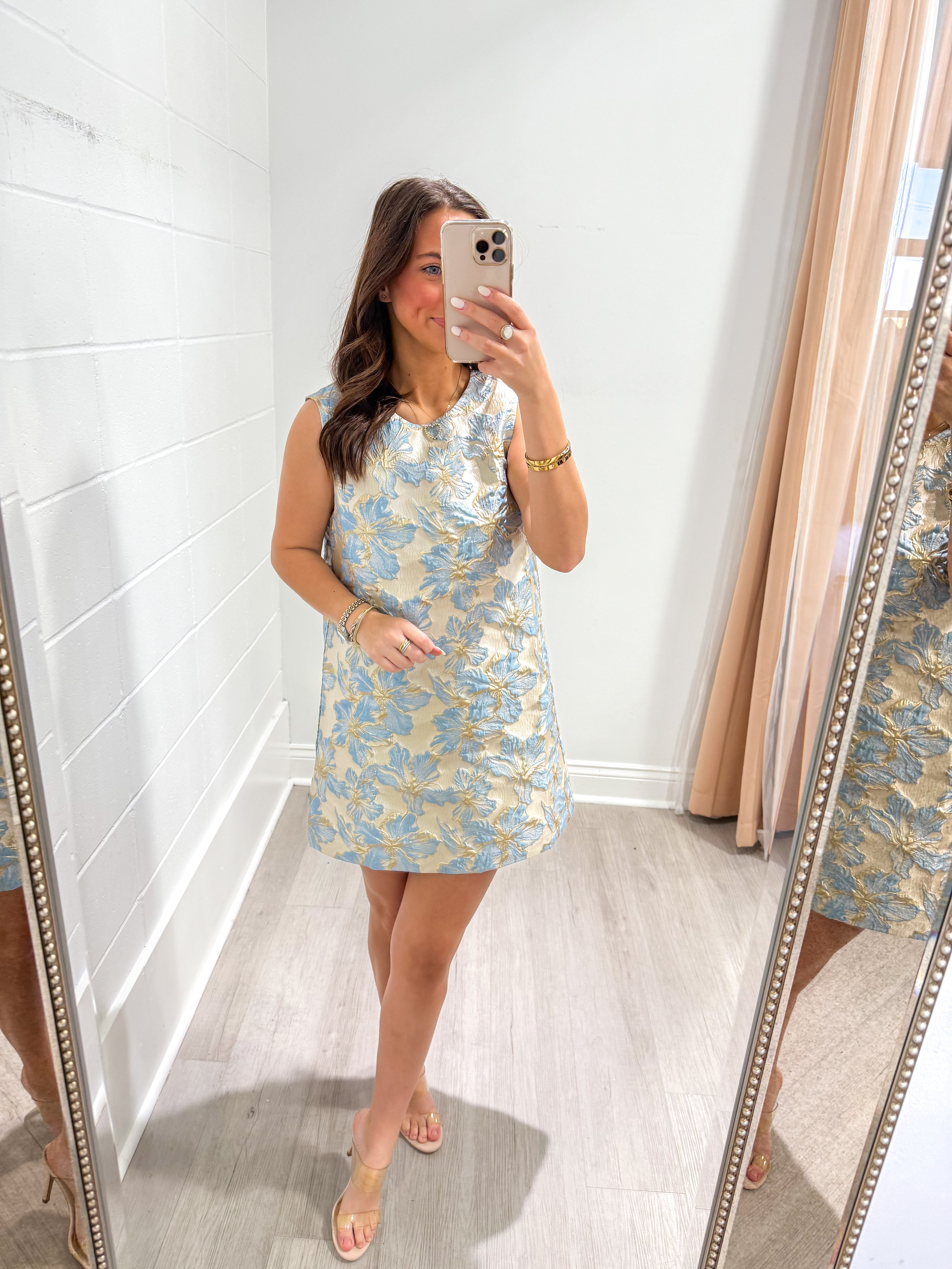 Blue Blooms Jacquard Mini