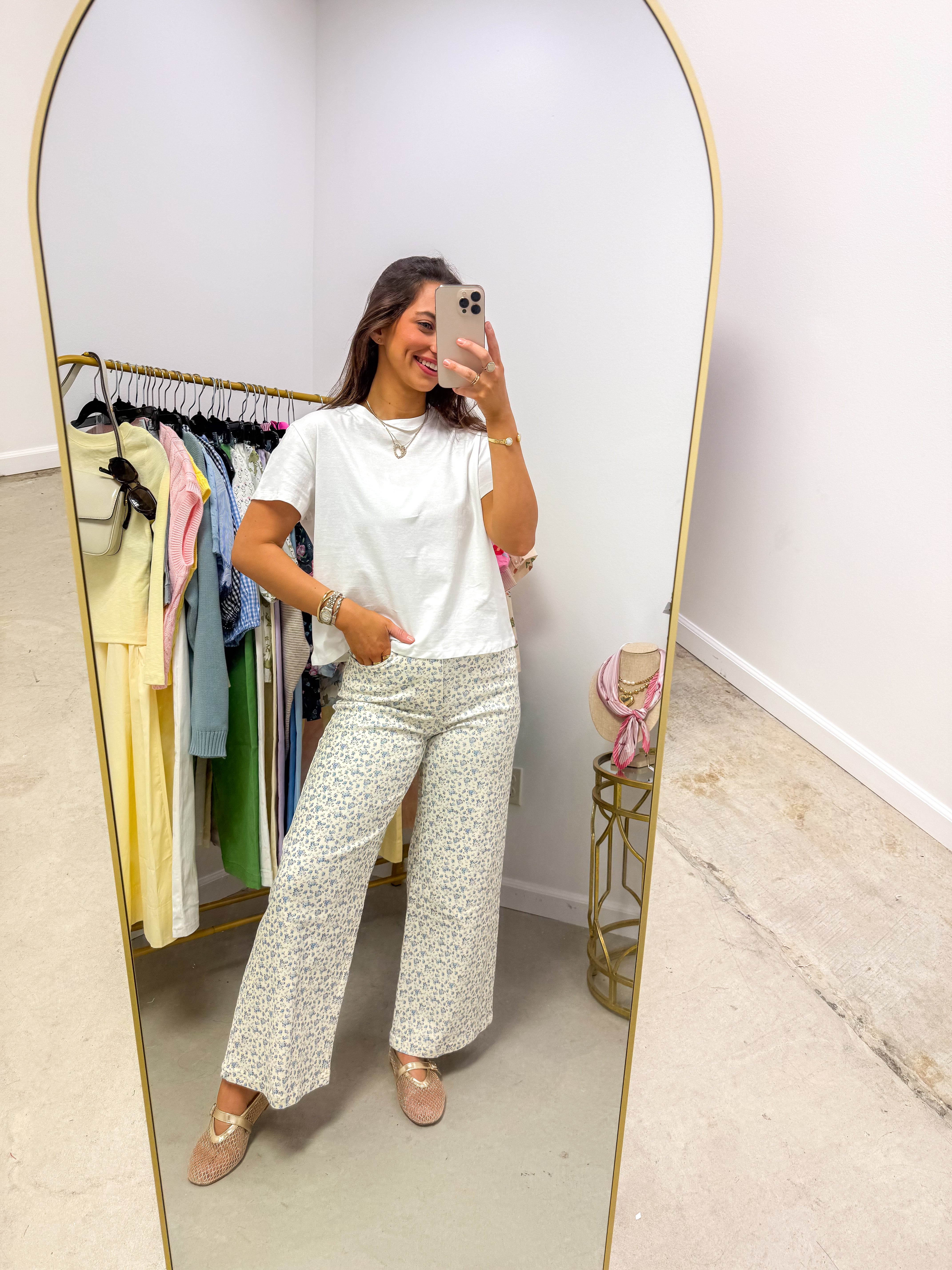 Basic Relaxed Cream Crop Knit Tee