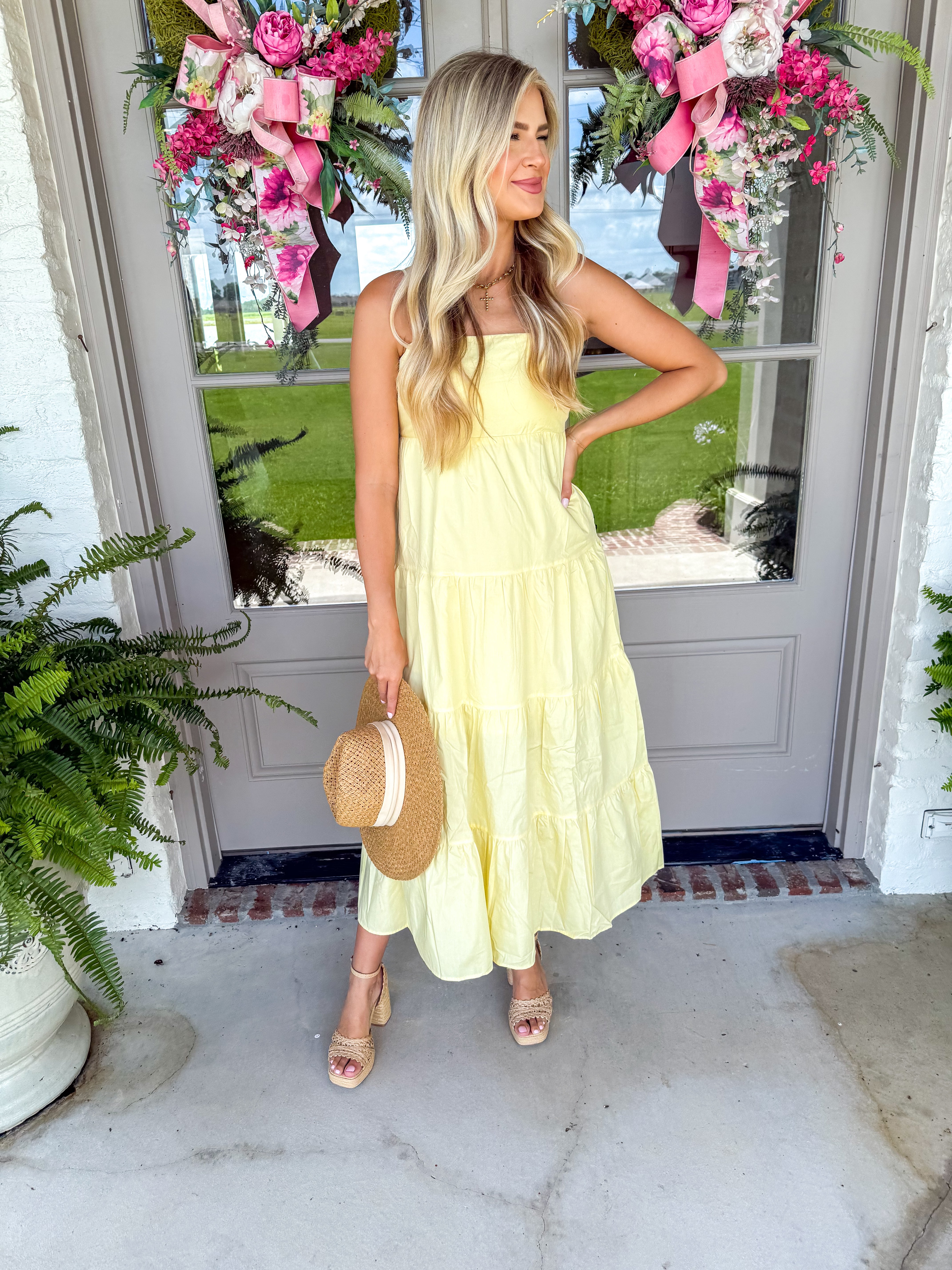 Iris Poplin Tiered Maxi Yellow