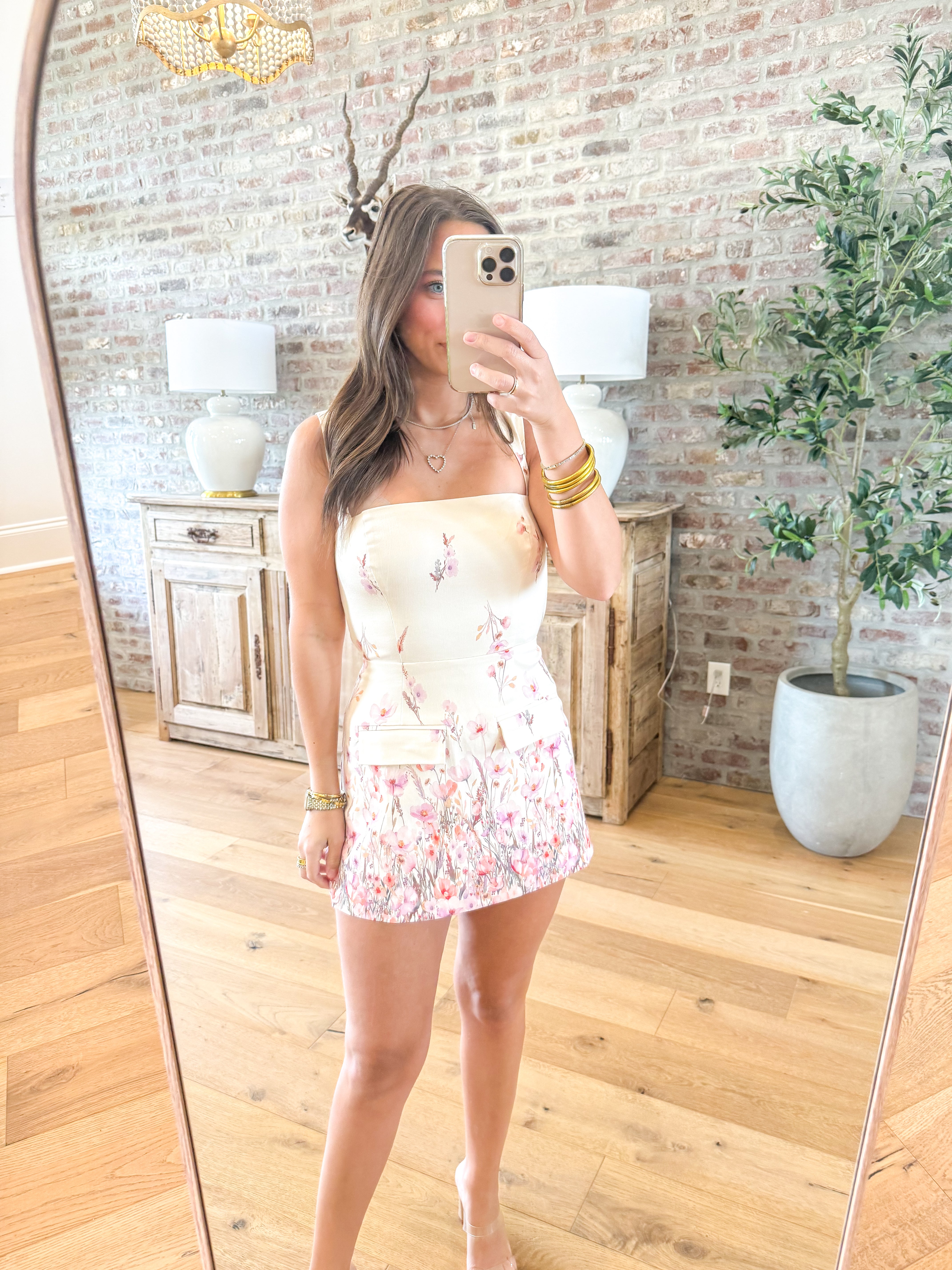 Cream Floral Romper