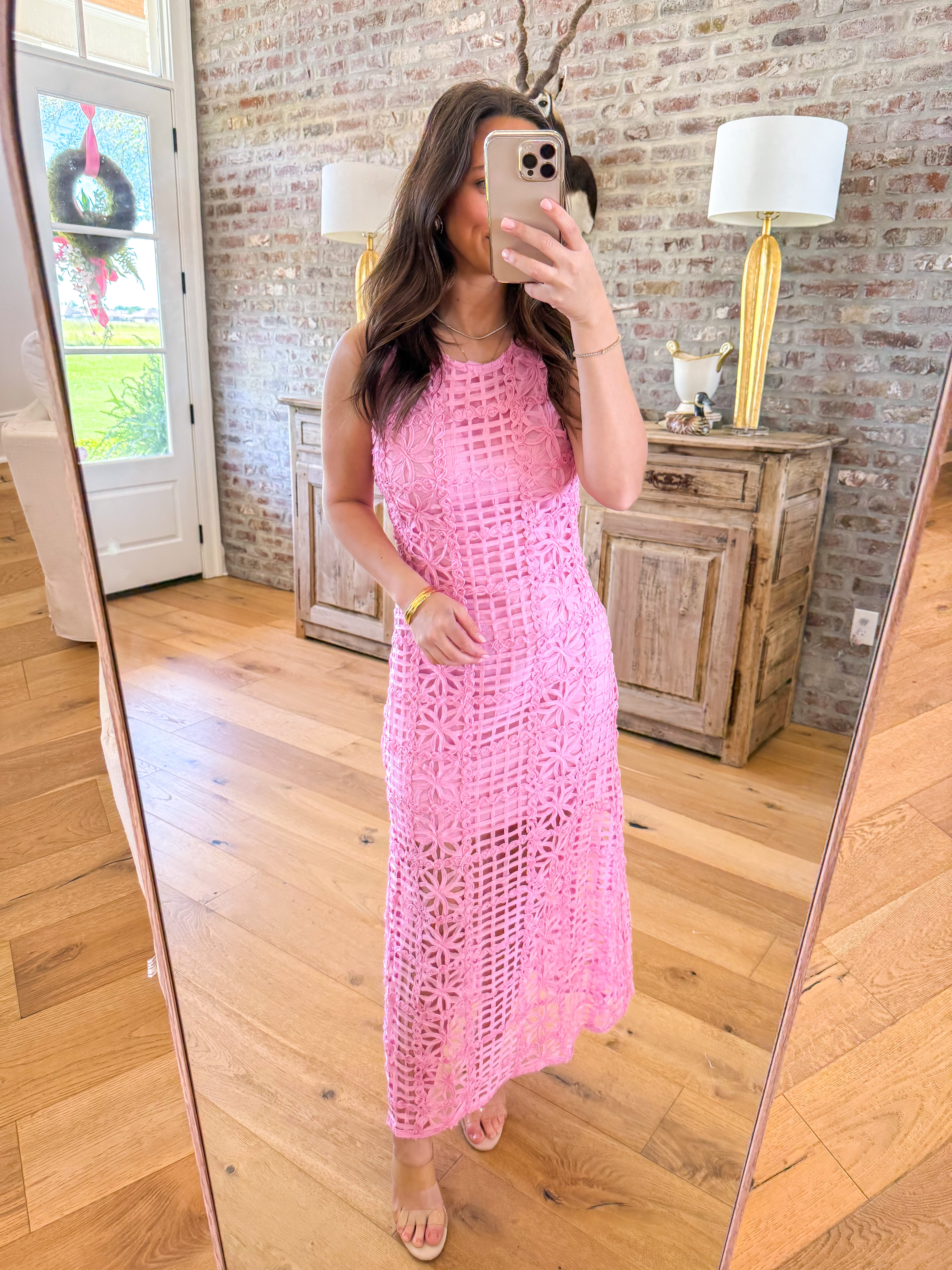 Garden Soirée Lace Maxi Pink