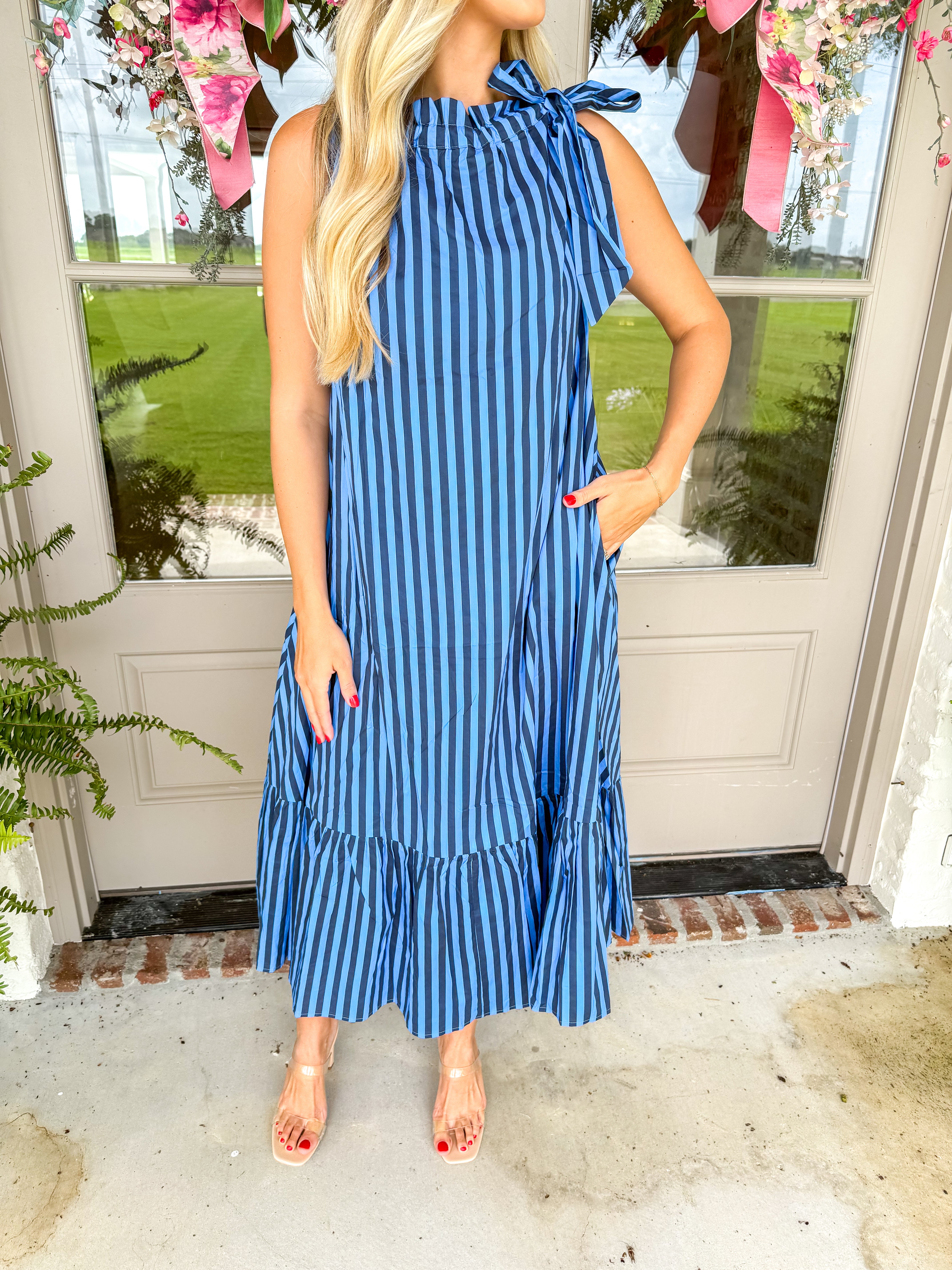 Blue Bayou Striped Maxi Dress