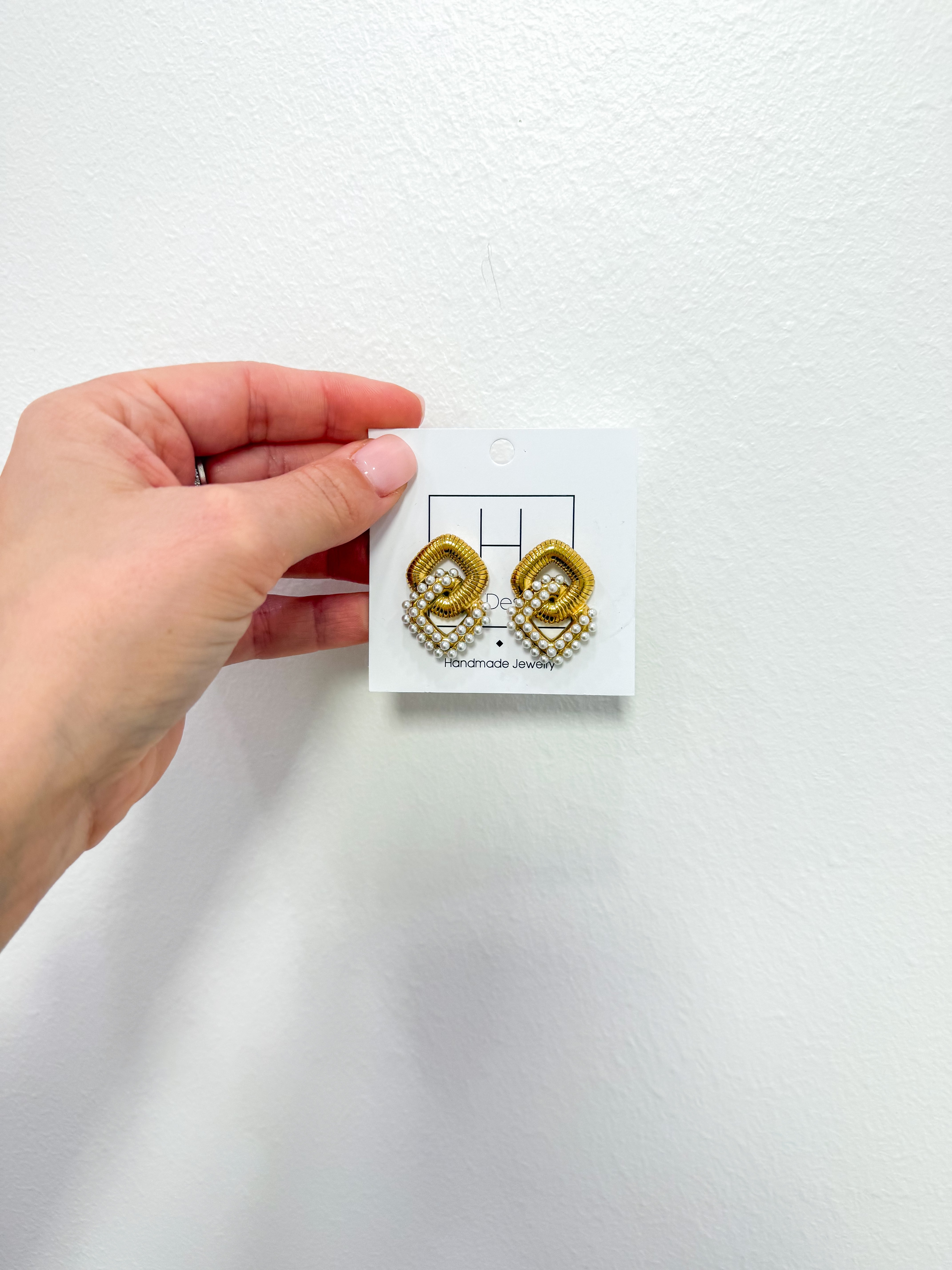 Double Gold & Pearl Hoop