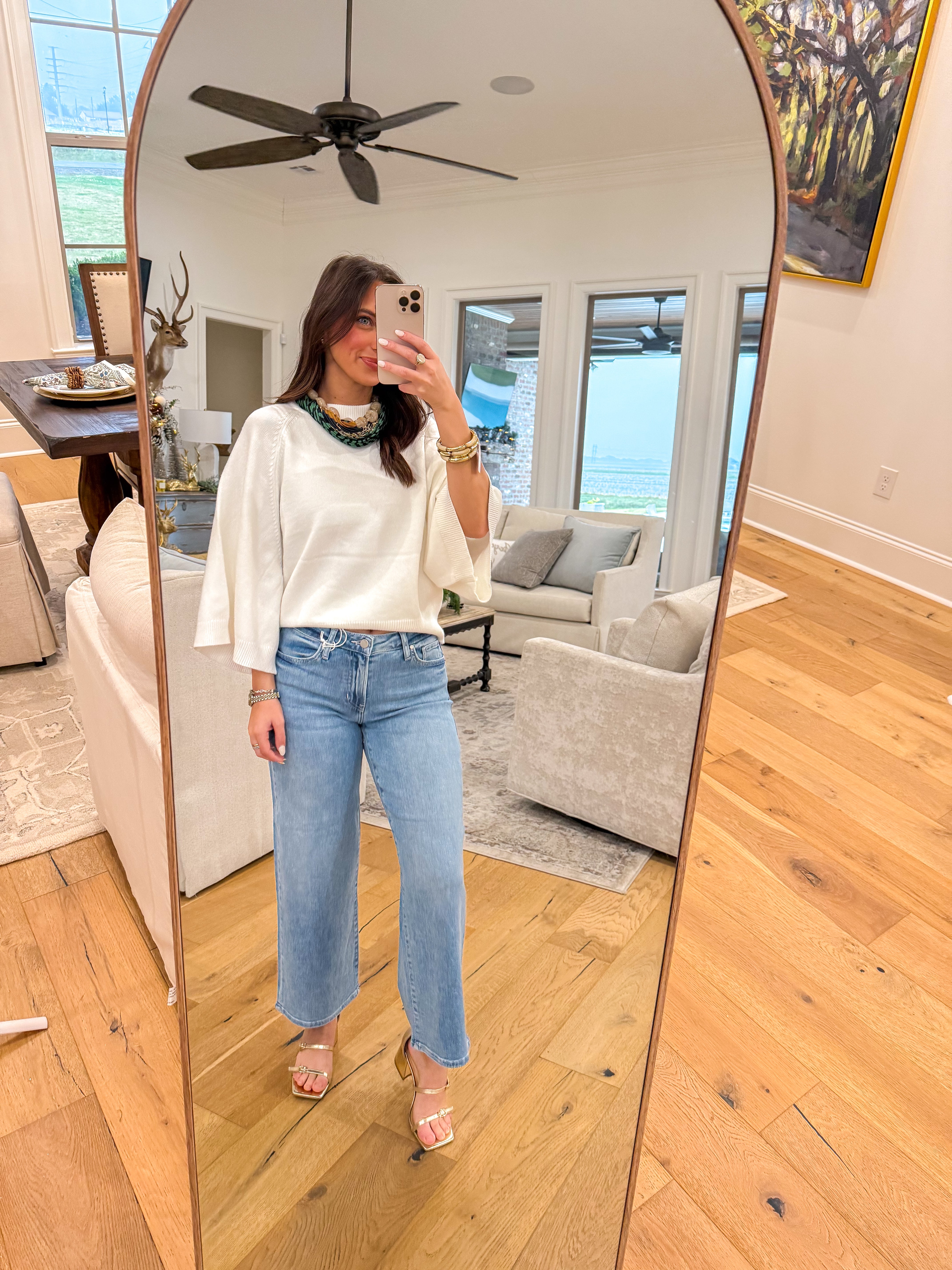 Everyday Ease Wide Sleeve Crew Sweater Cream