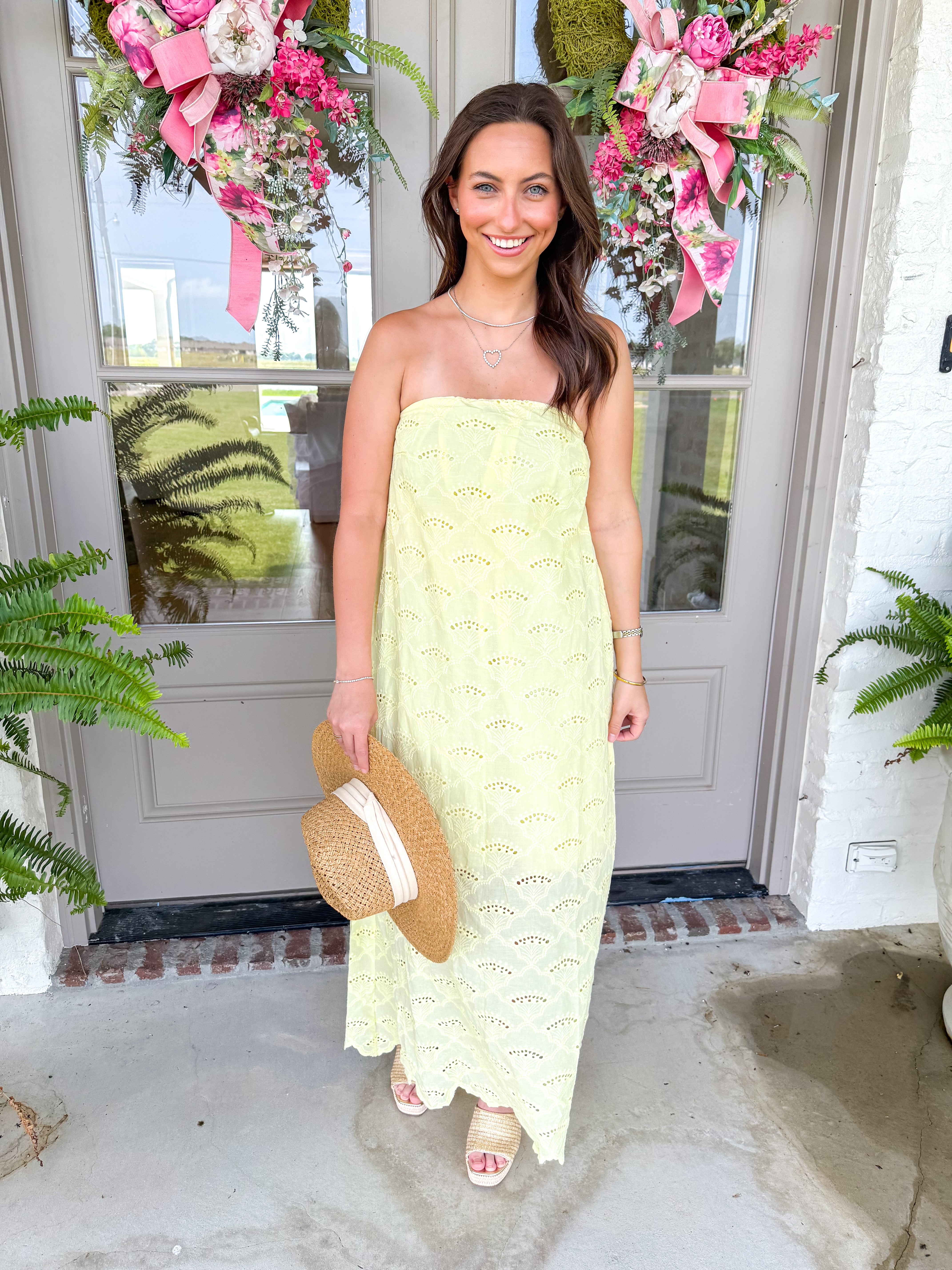 Sunny Days Eyelet Midi Yellow