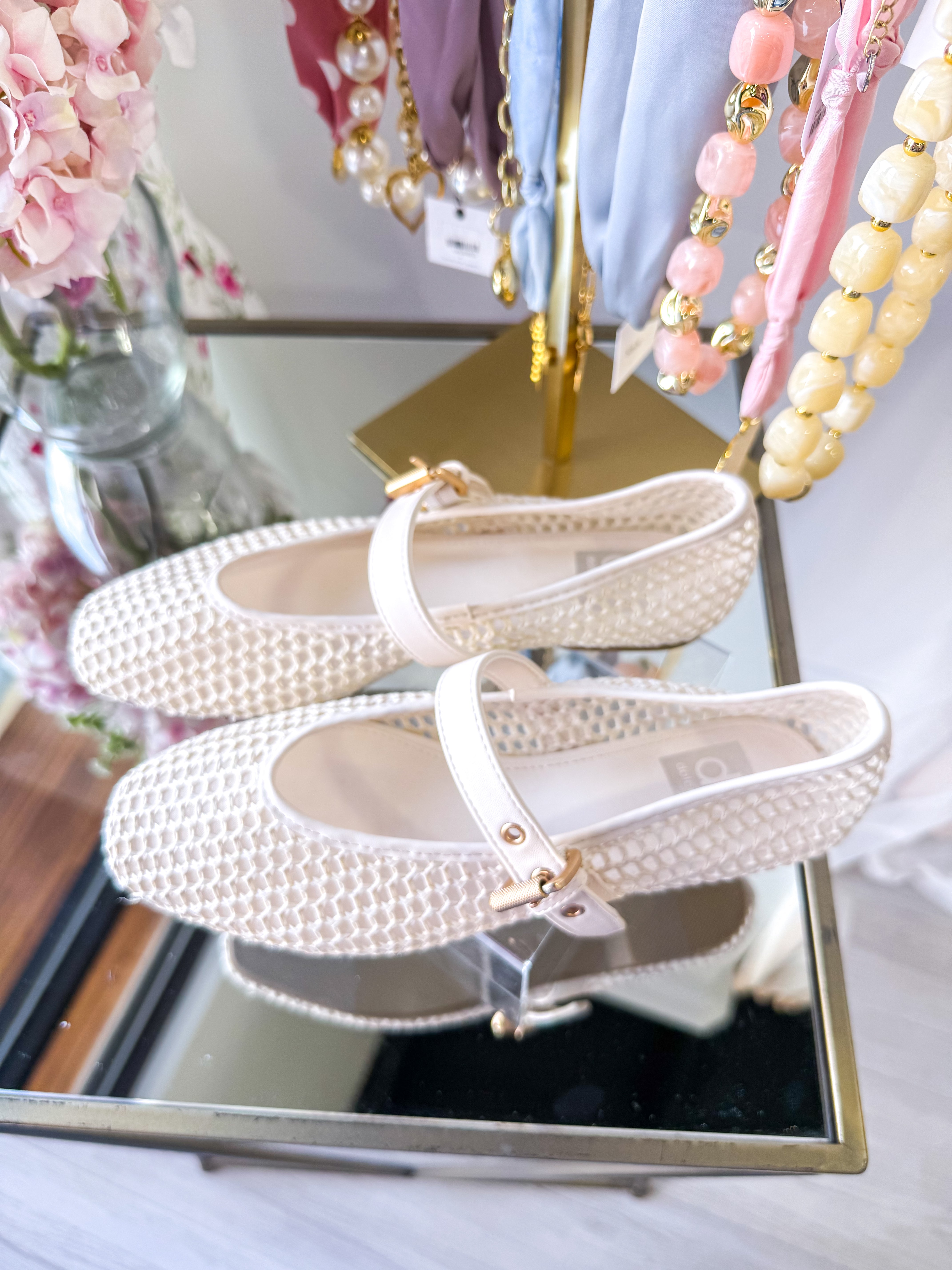Mulaney Ivory woven Ballet Flats