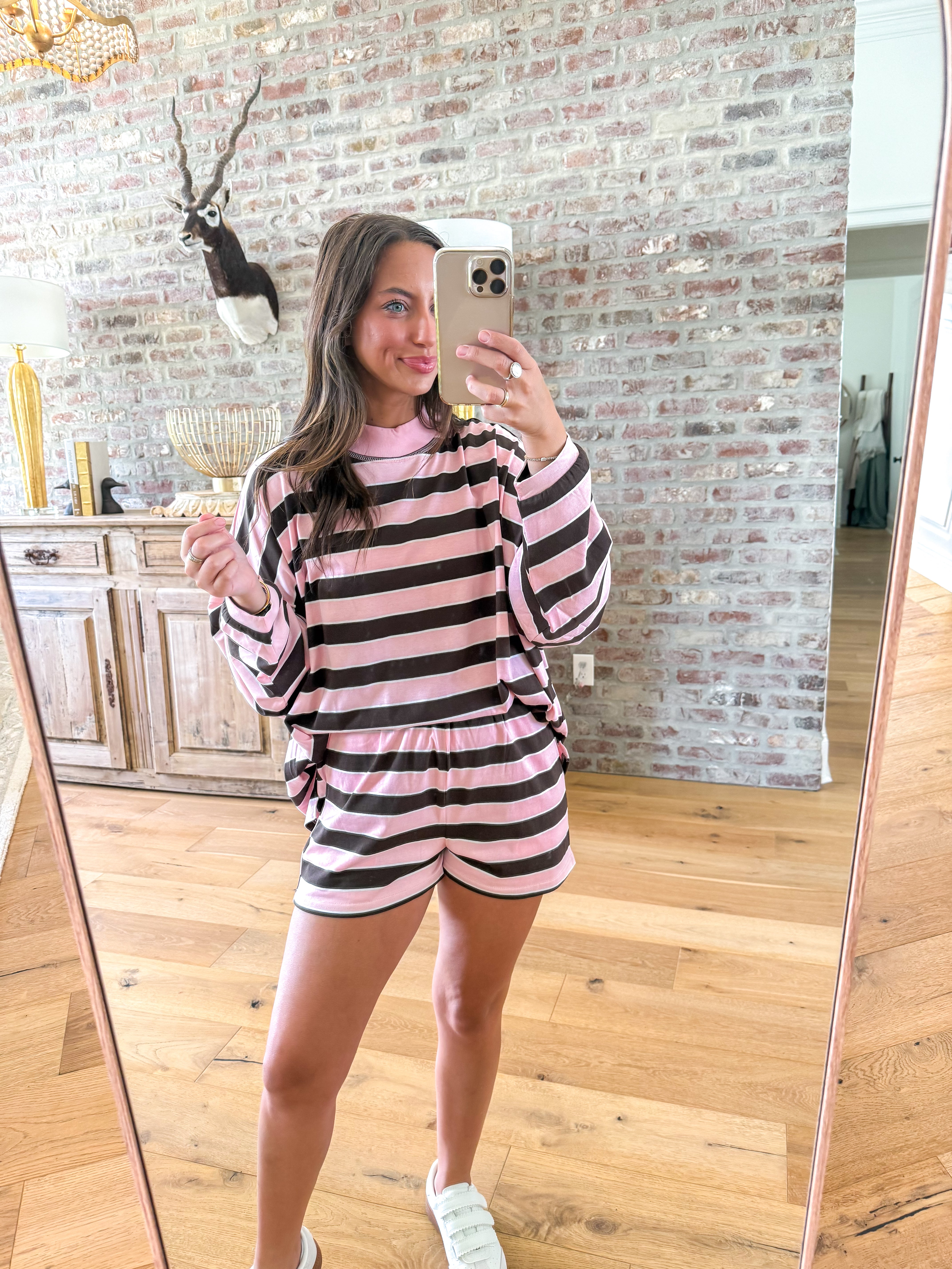 Raven Pink/Brown Striped Set