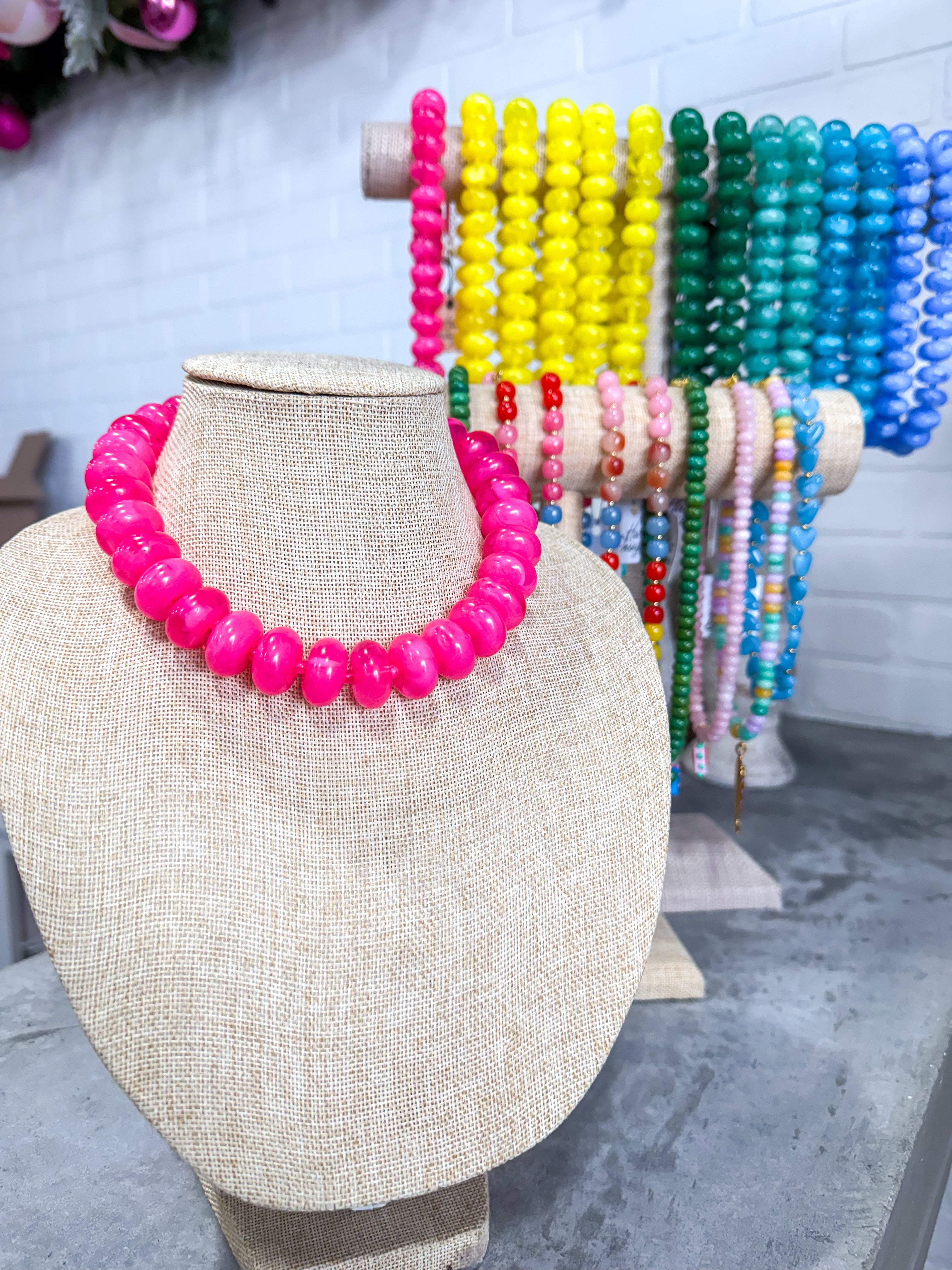 Pink Beaded Necklace