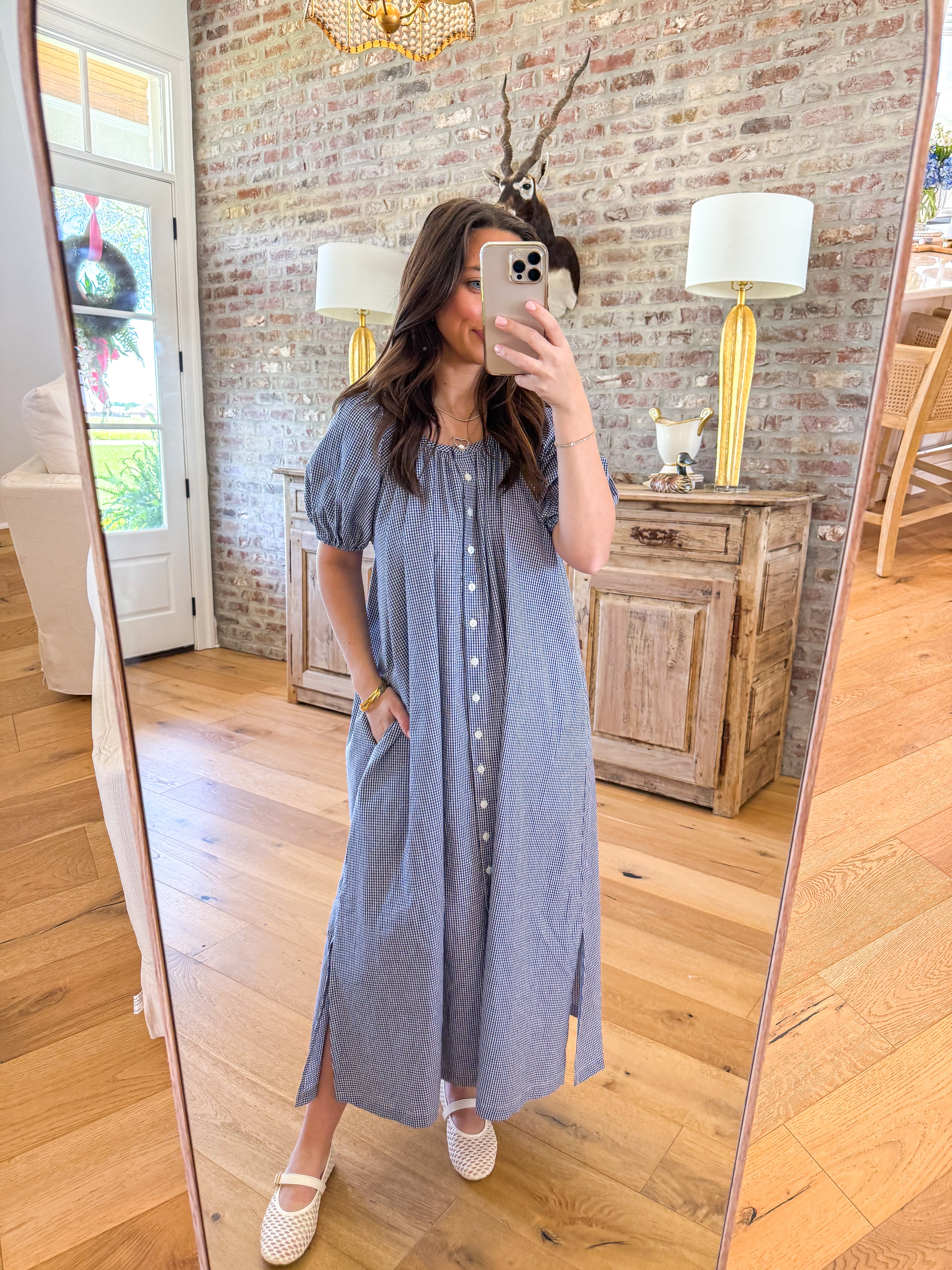 Charlie Blue Gingham Maxi