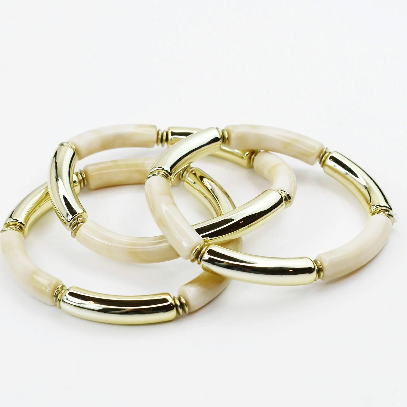 Live A Little Skinny Stretch Bracelet Set- White