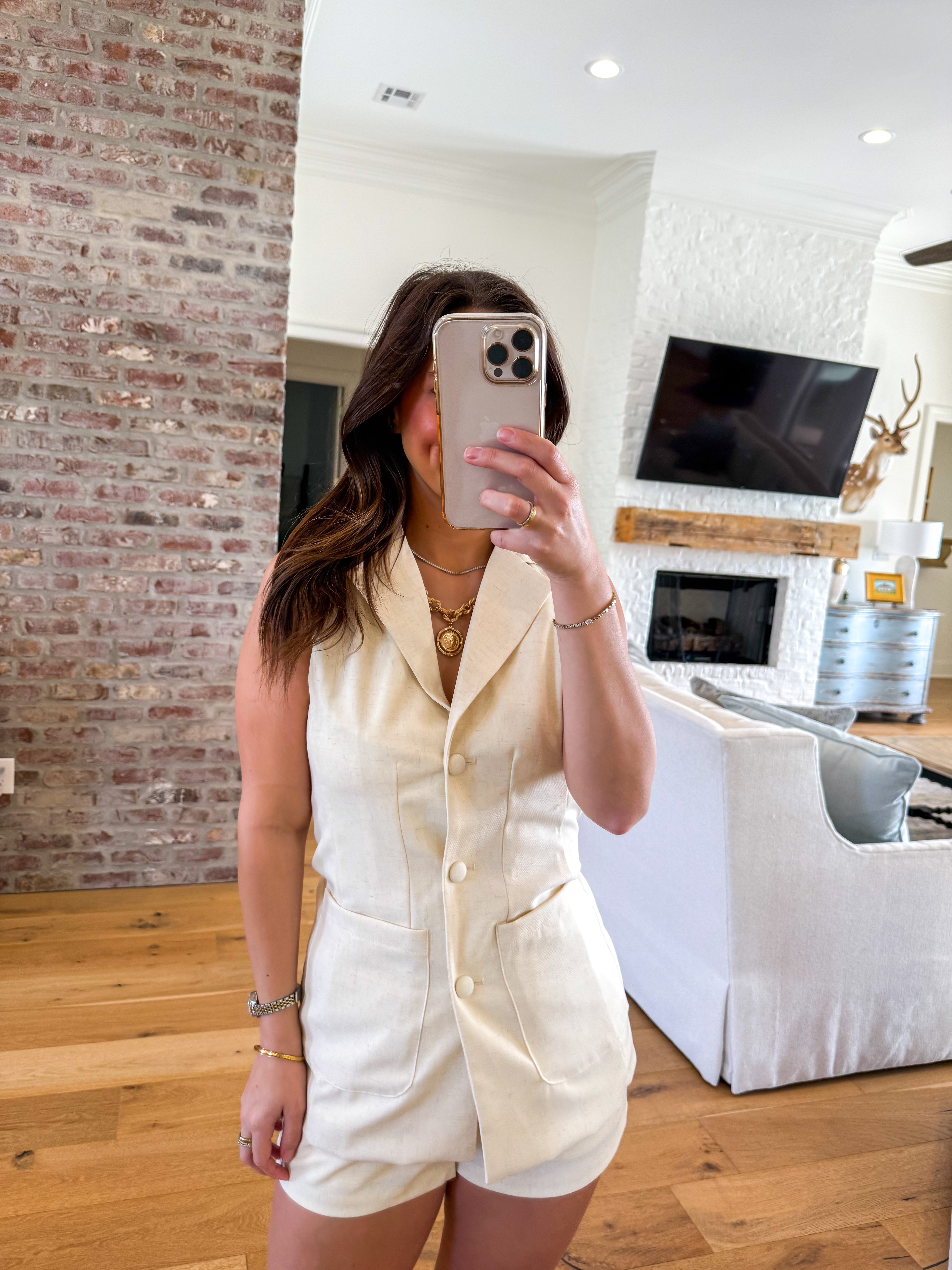 Mariana Cream Blazer Vest