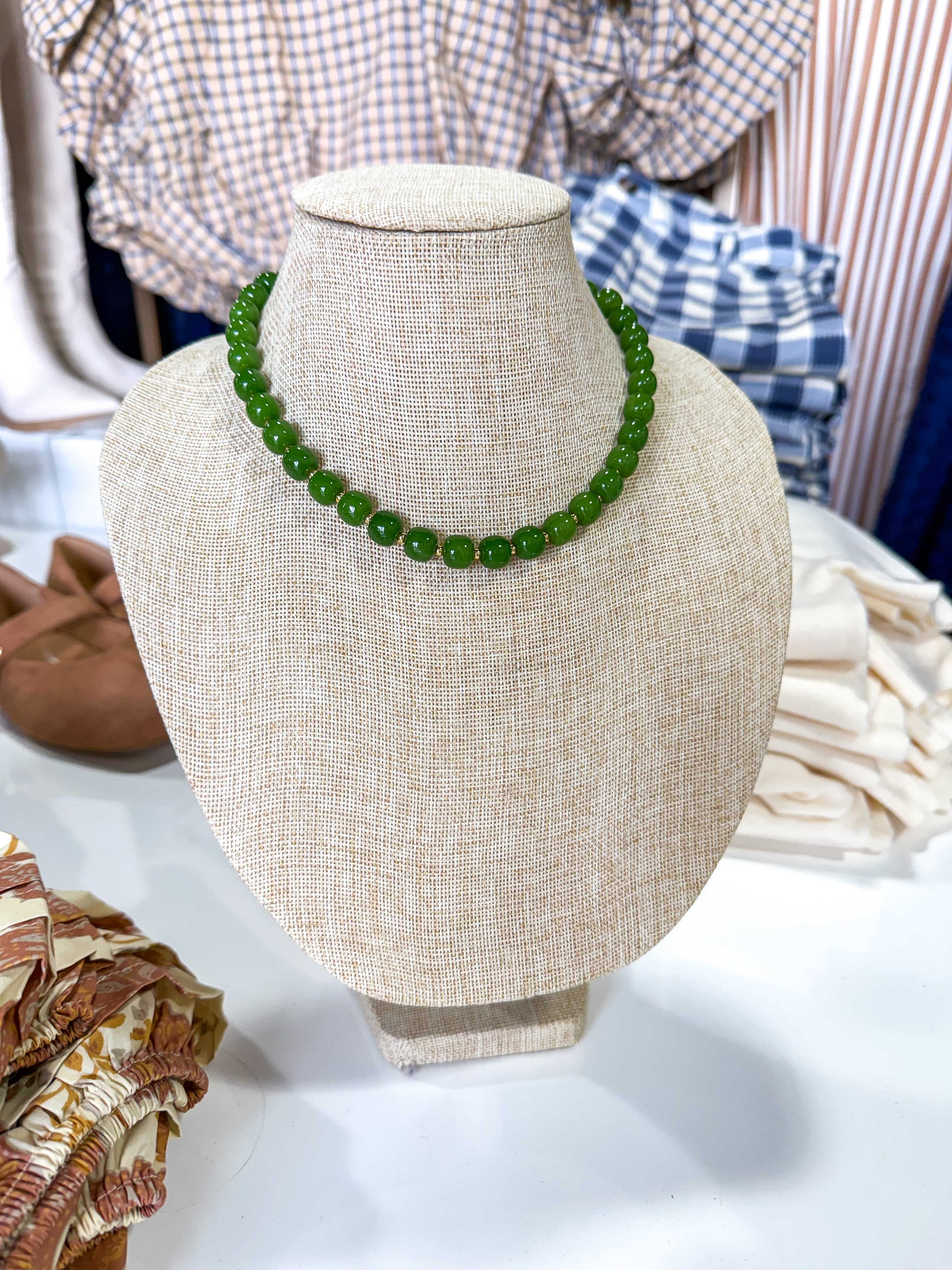 Kelly Green Small Beaded Necklace
