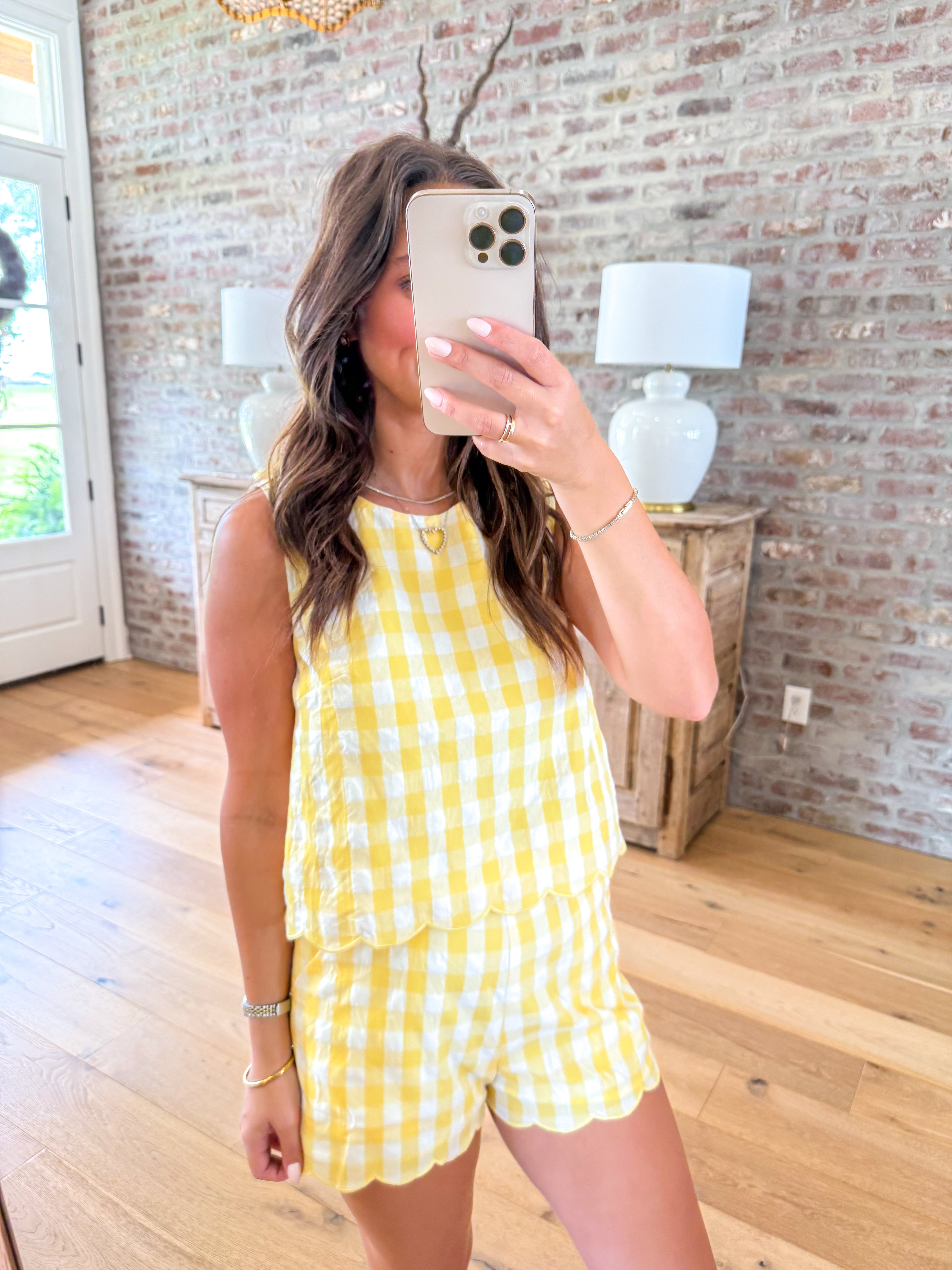 Sunny Side Up Gingham Set Yellow