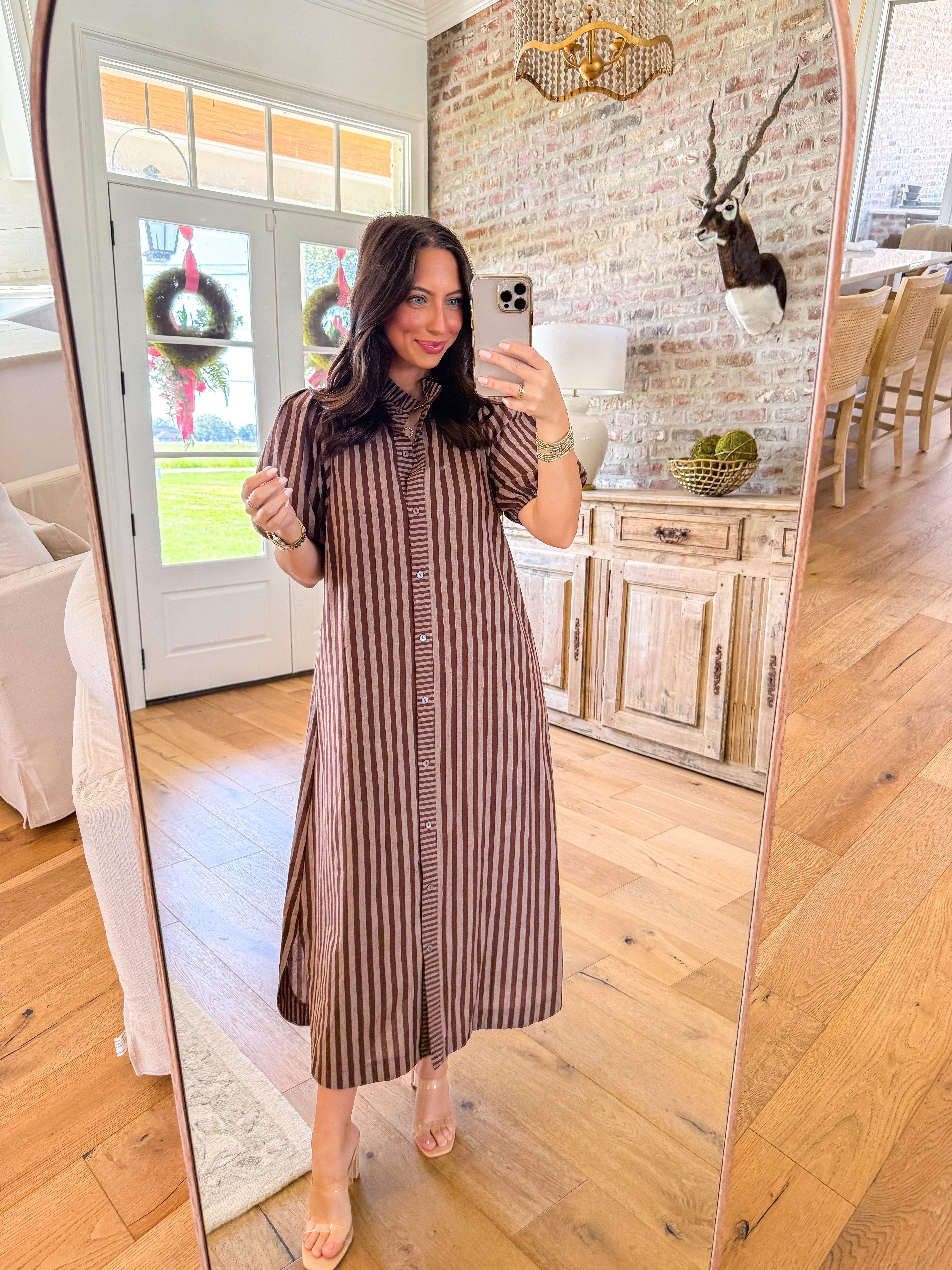 The Briar Striped Midi Brown