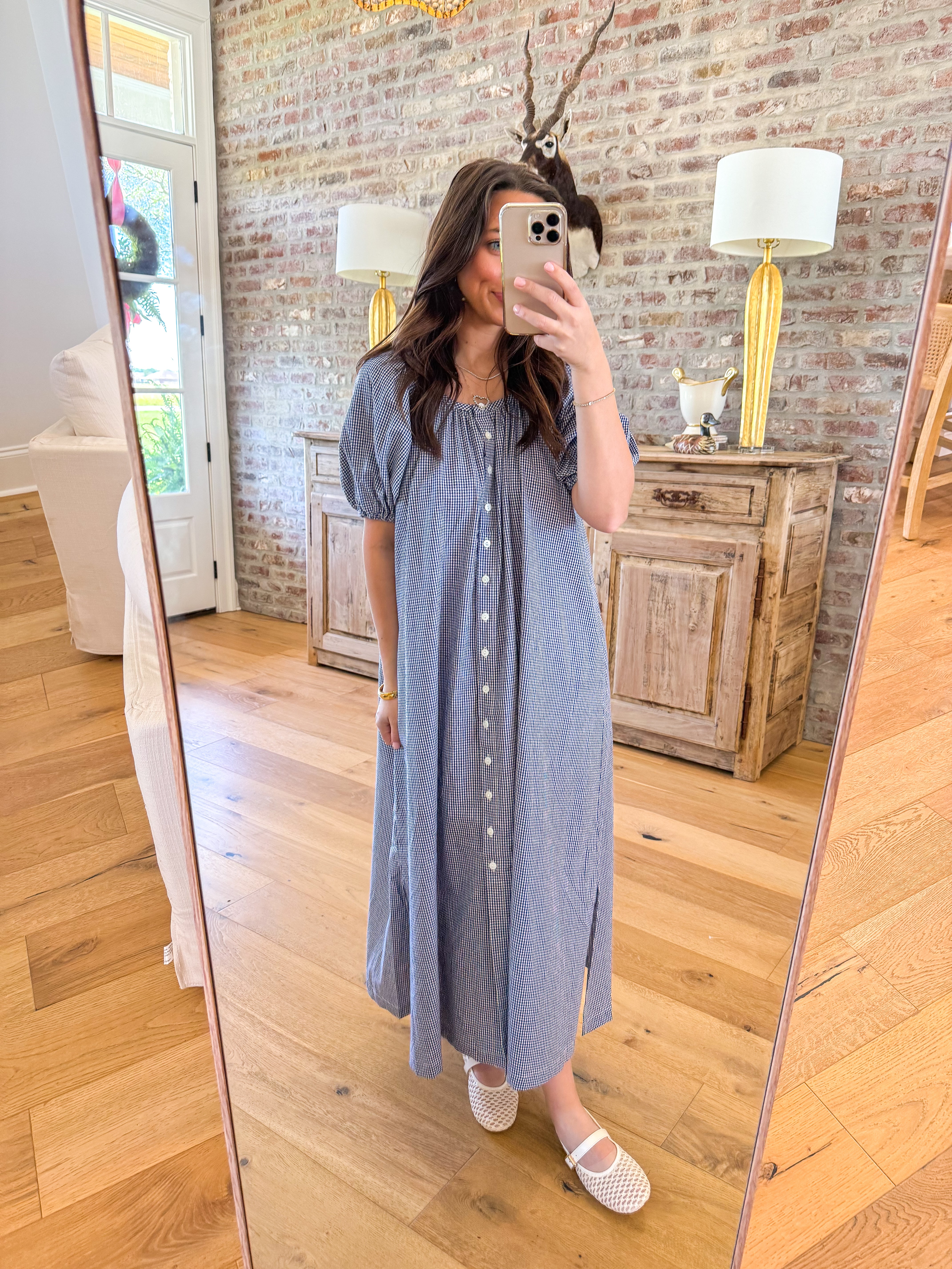 Charlie Blue Gingham Maxi