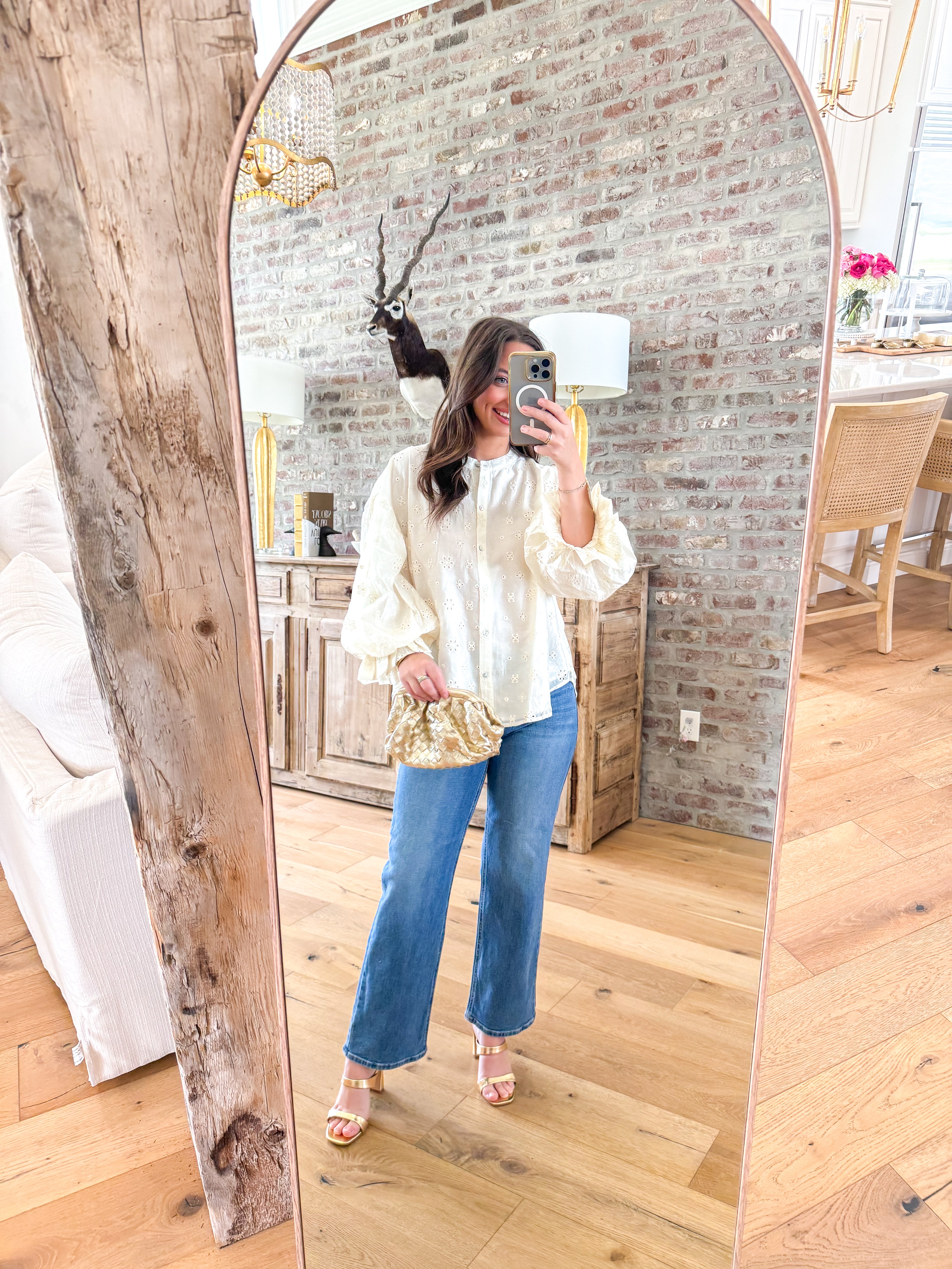 Camille Ivory Eyelet Blouse