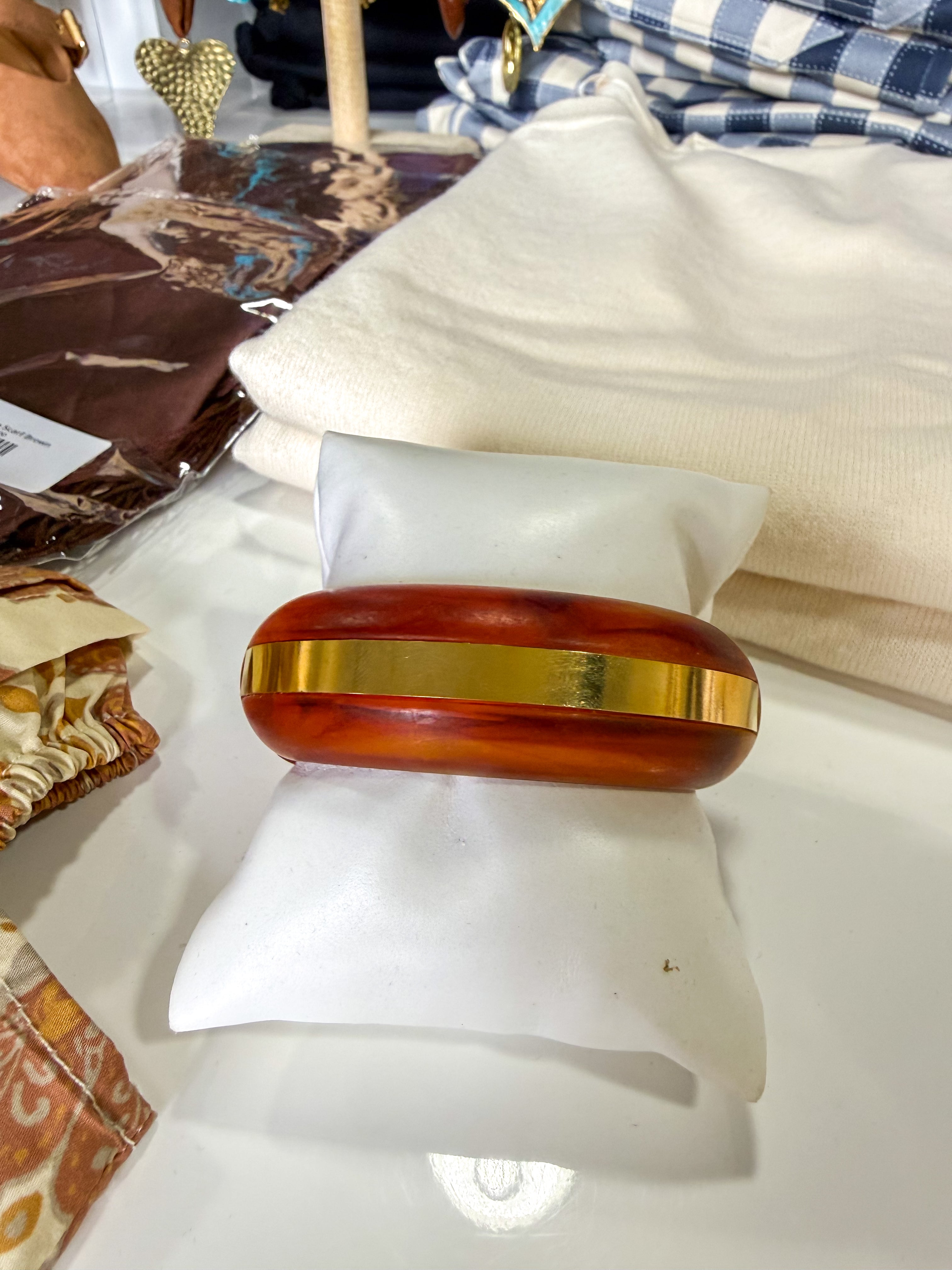 Walnut Gold Bangle