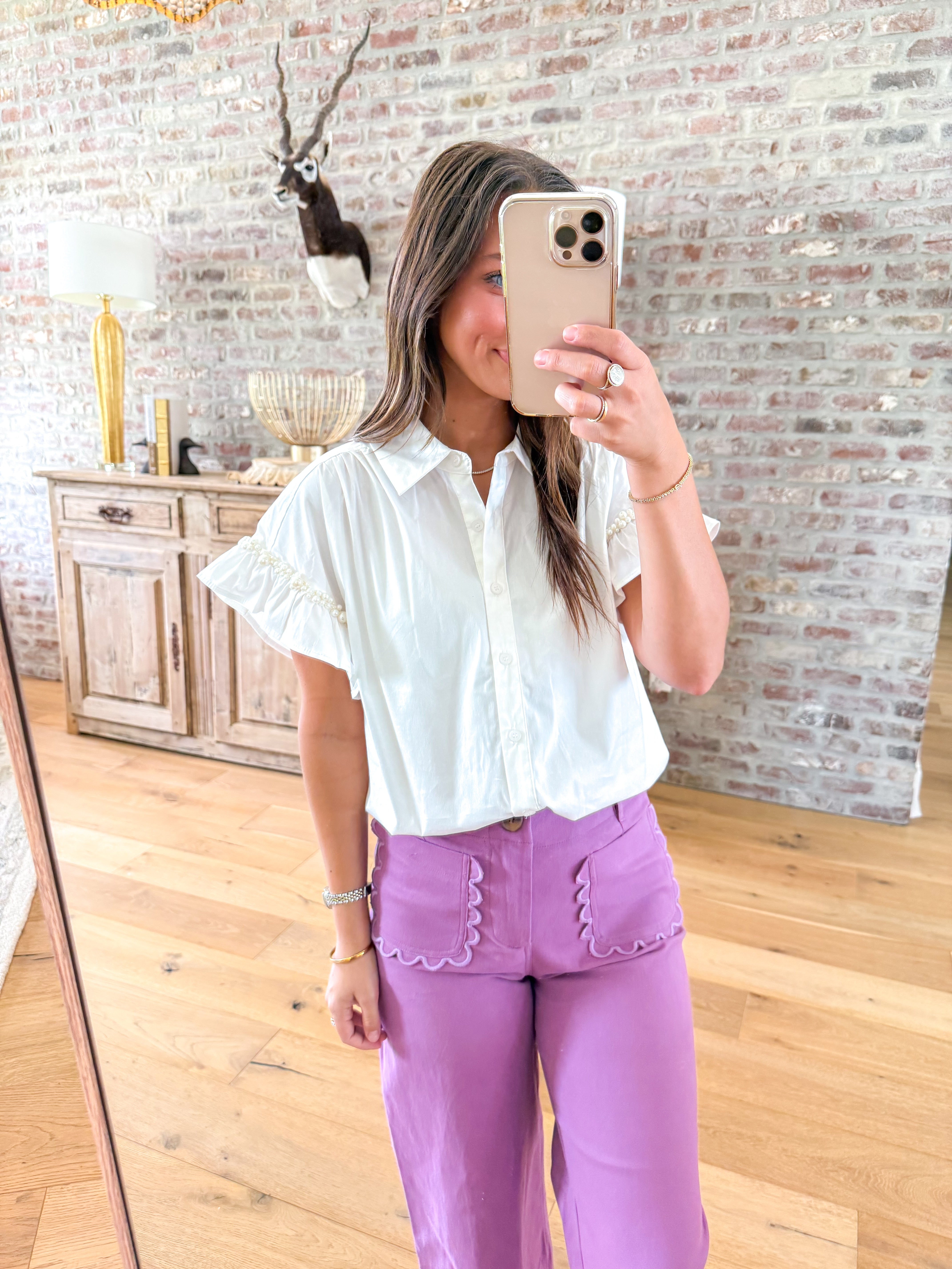 Pearl & Grace Button-Down Top