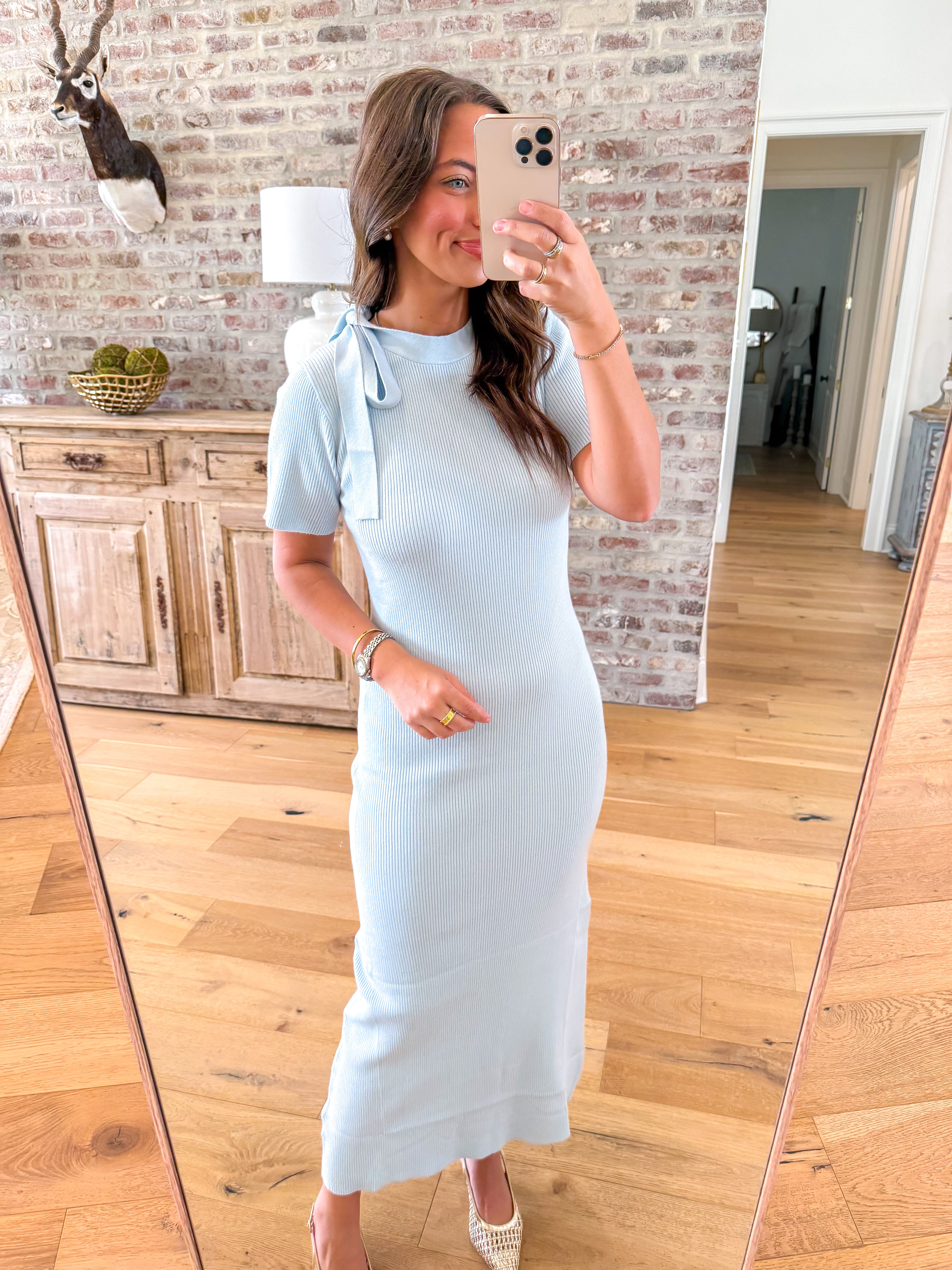 The Serena Tie-Neck Maxi Blue