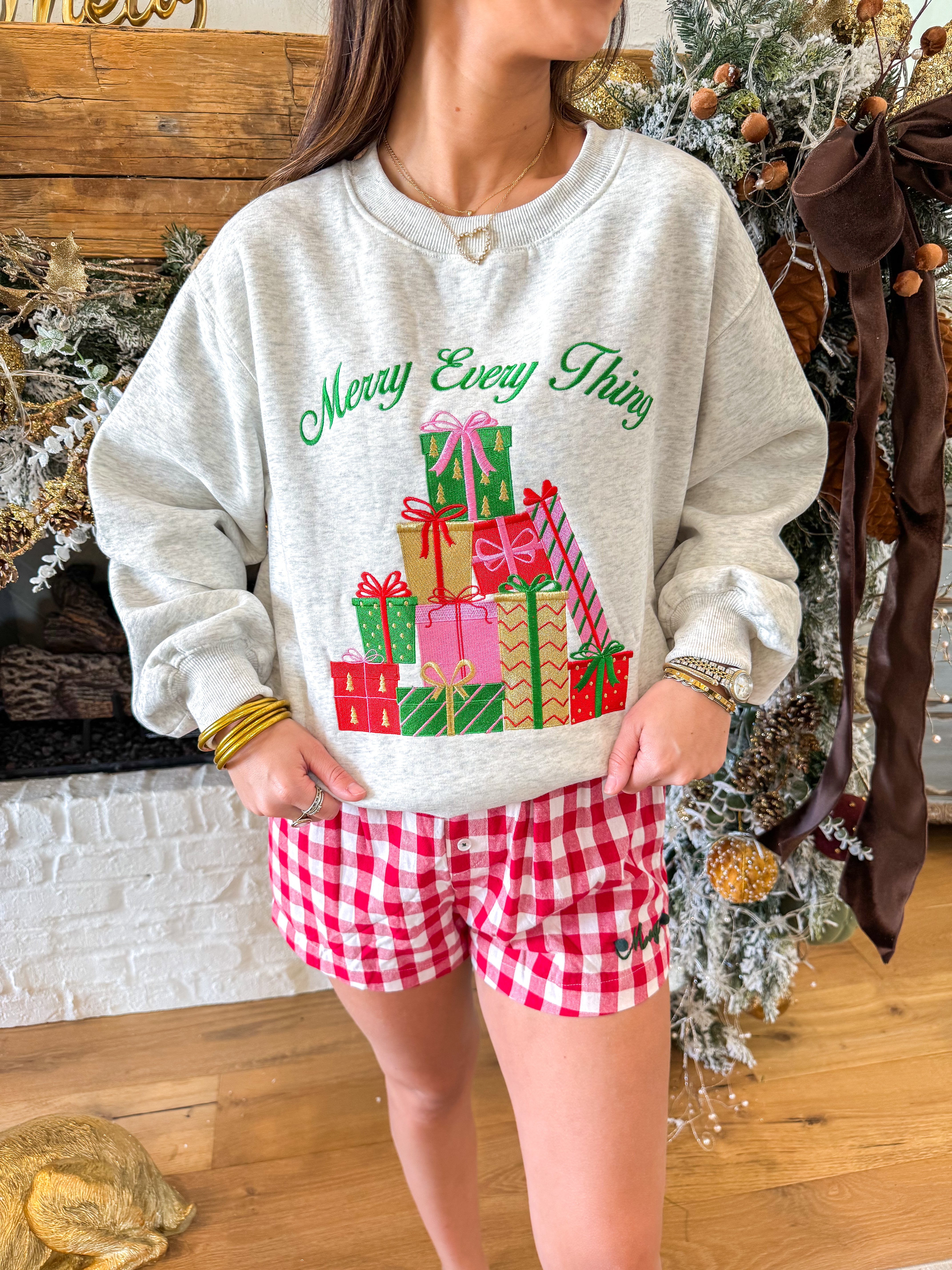 Red Gingham Merry Boxer Shorts