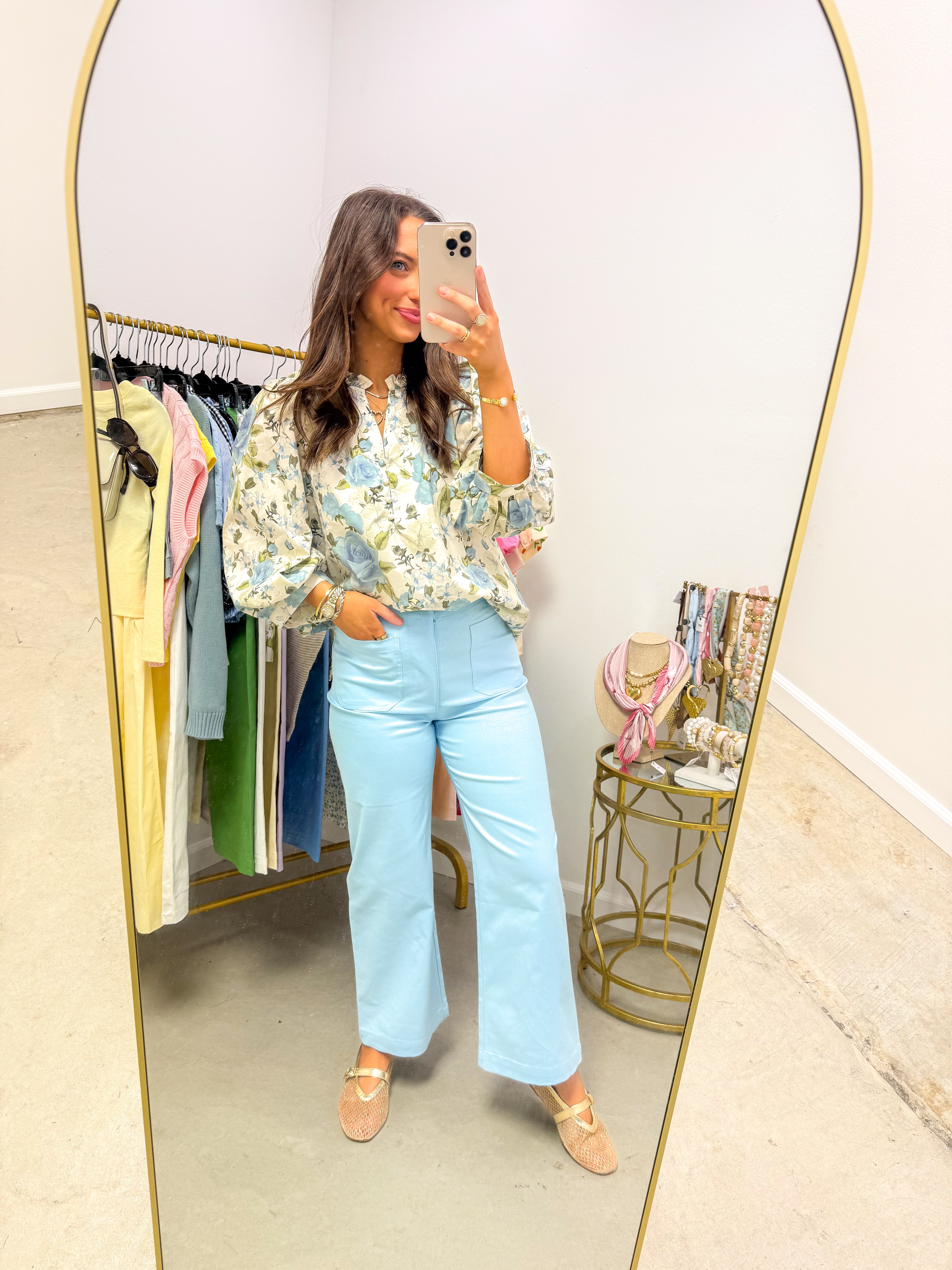 Raleigh Blue Floral Top